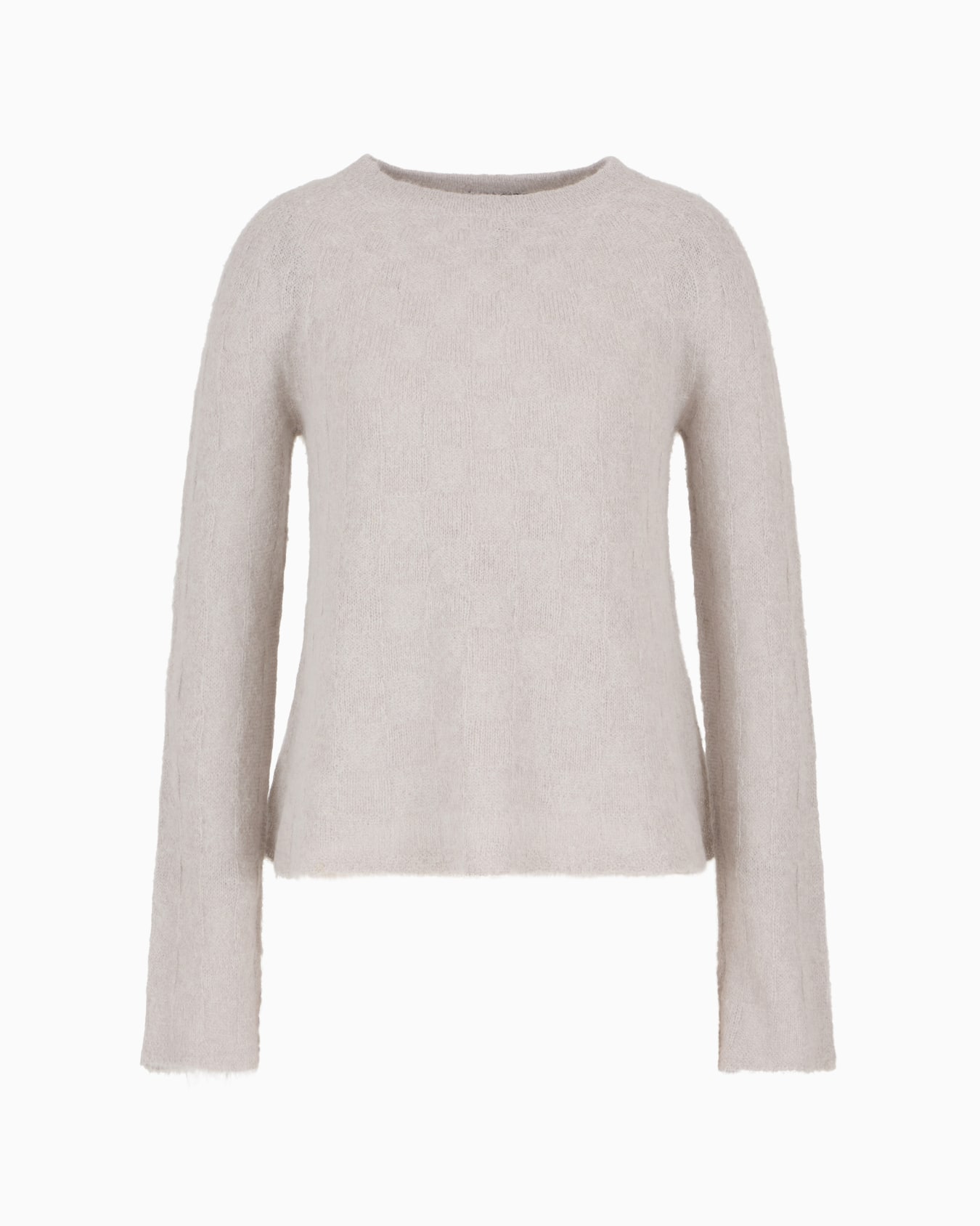 Seamless alpaca jumper with a check motif Slide 0