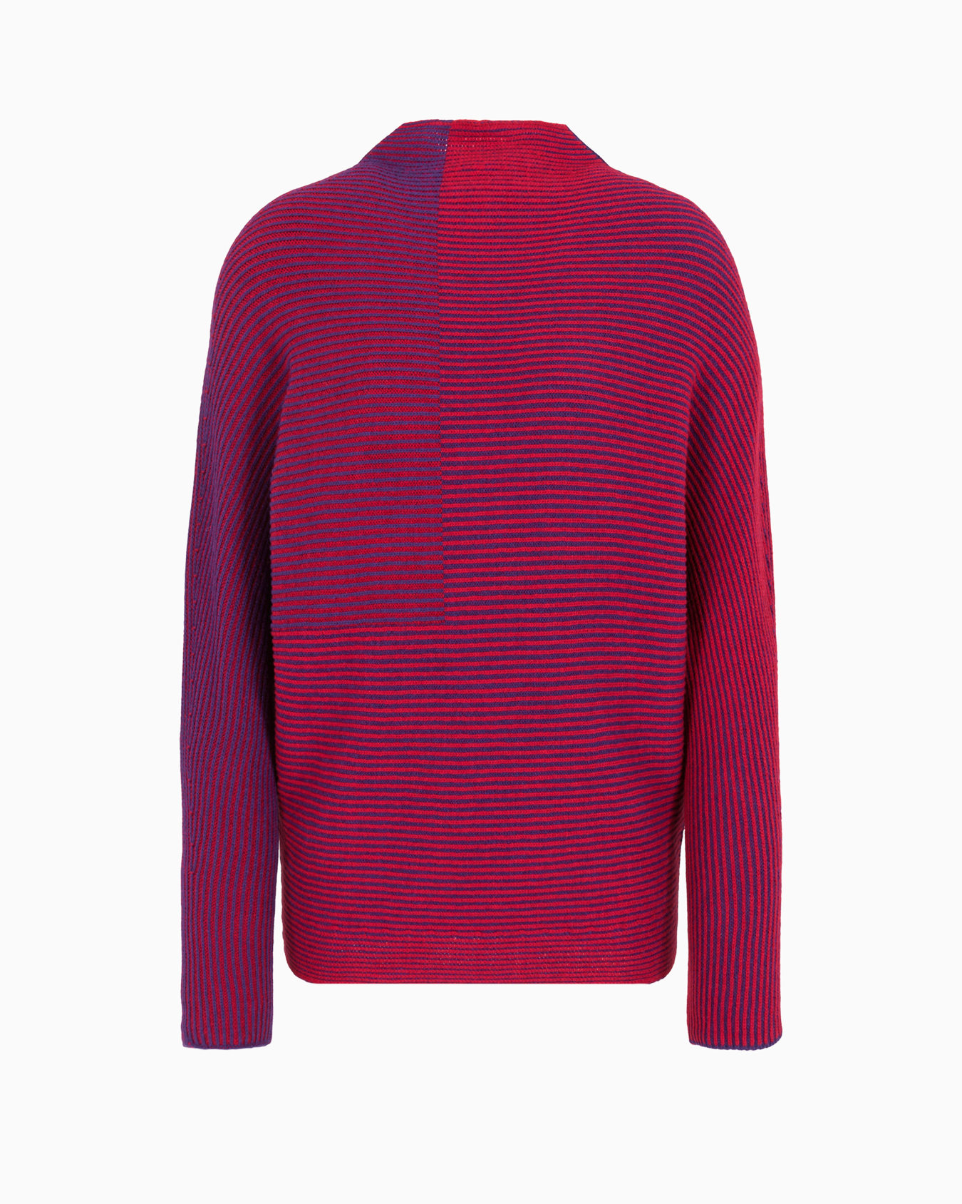 Maglione con maniche pipistrello in tessuto a coste inglesi bicolore Slide 0