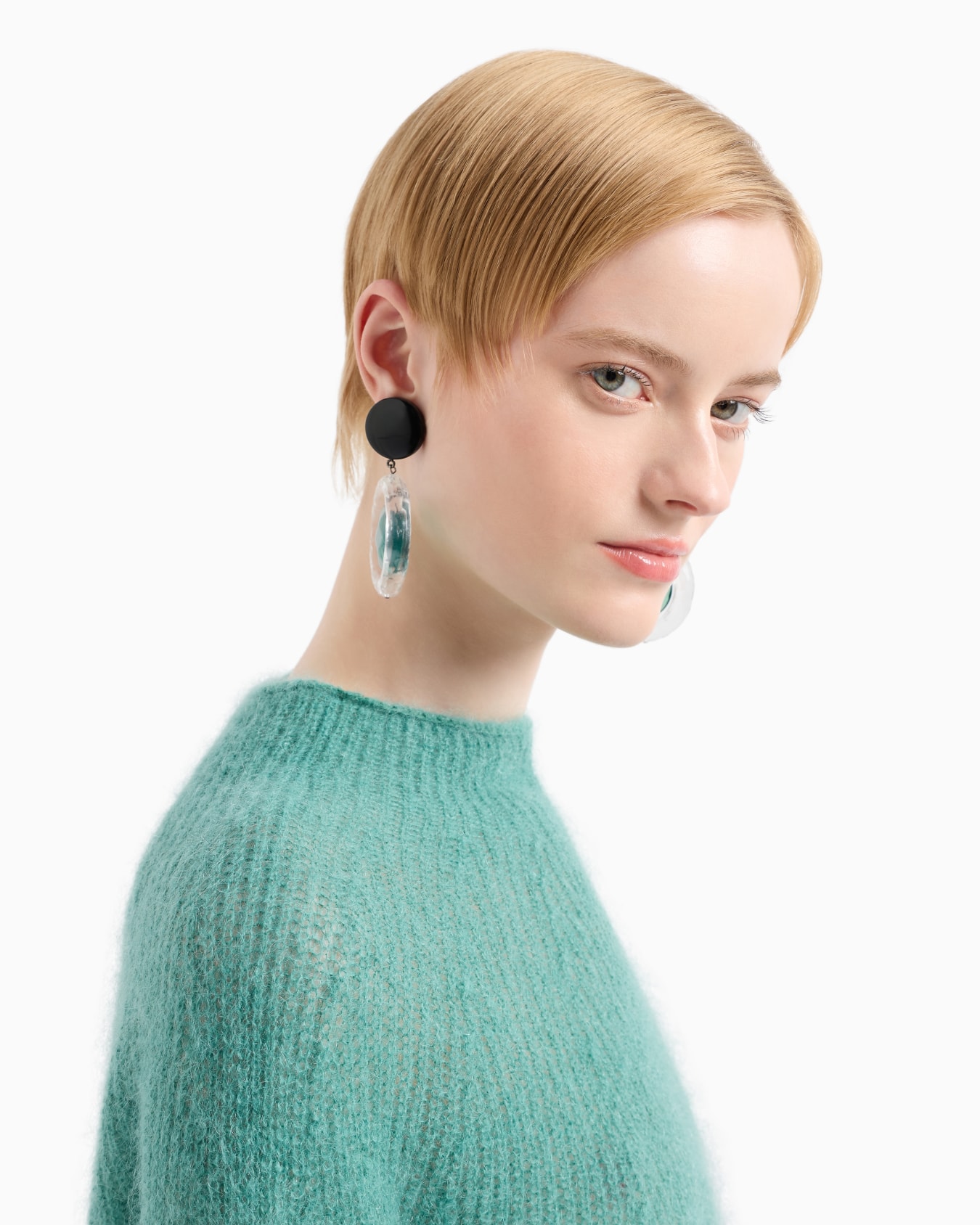 Jersey en mezcla de lana mohair con canalé inglés Diapositiva 4