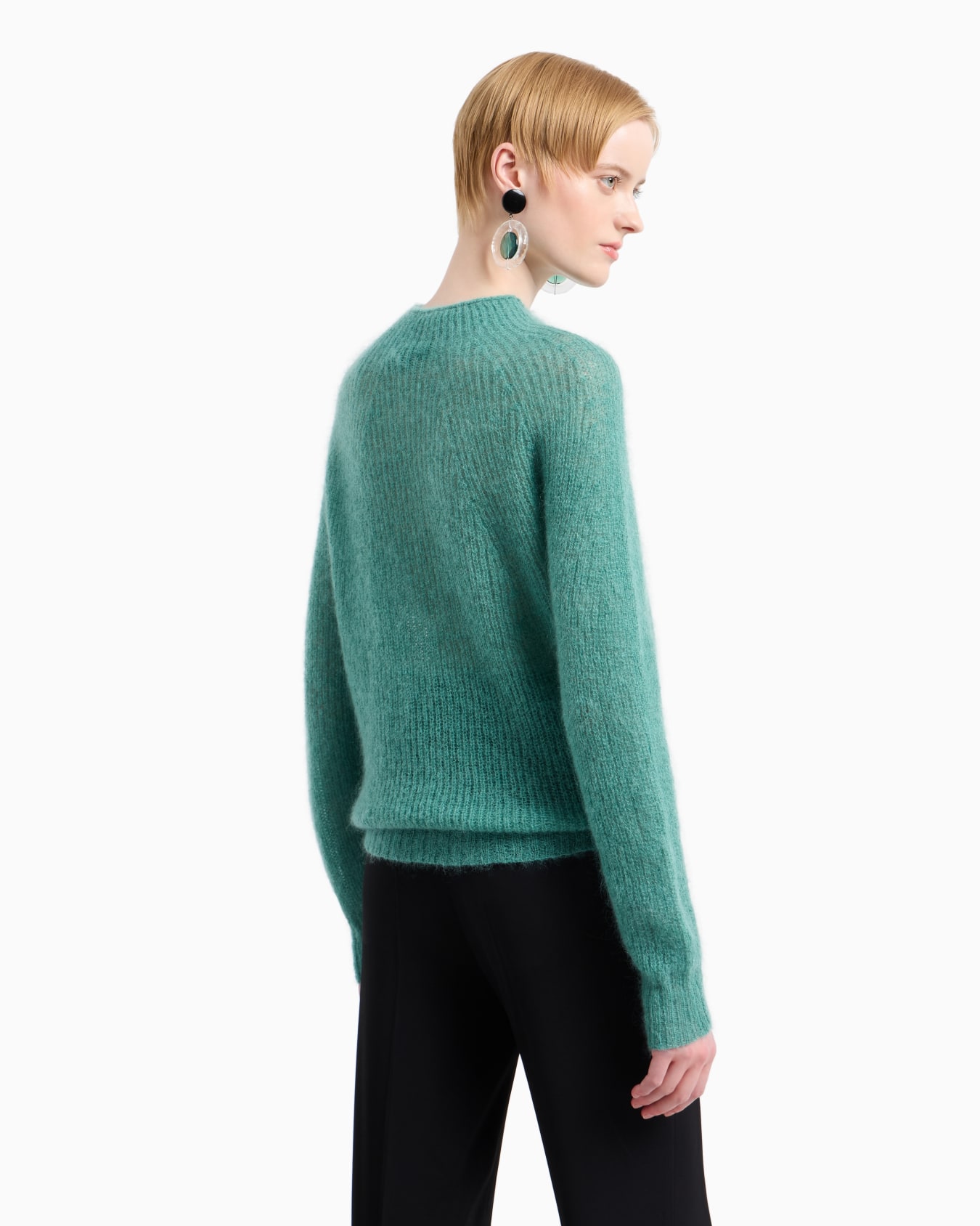 Jersey en mezcla de lana mohair con canalé inglés Diapositiva 2