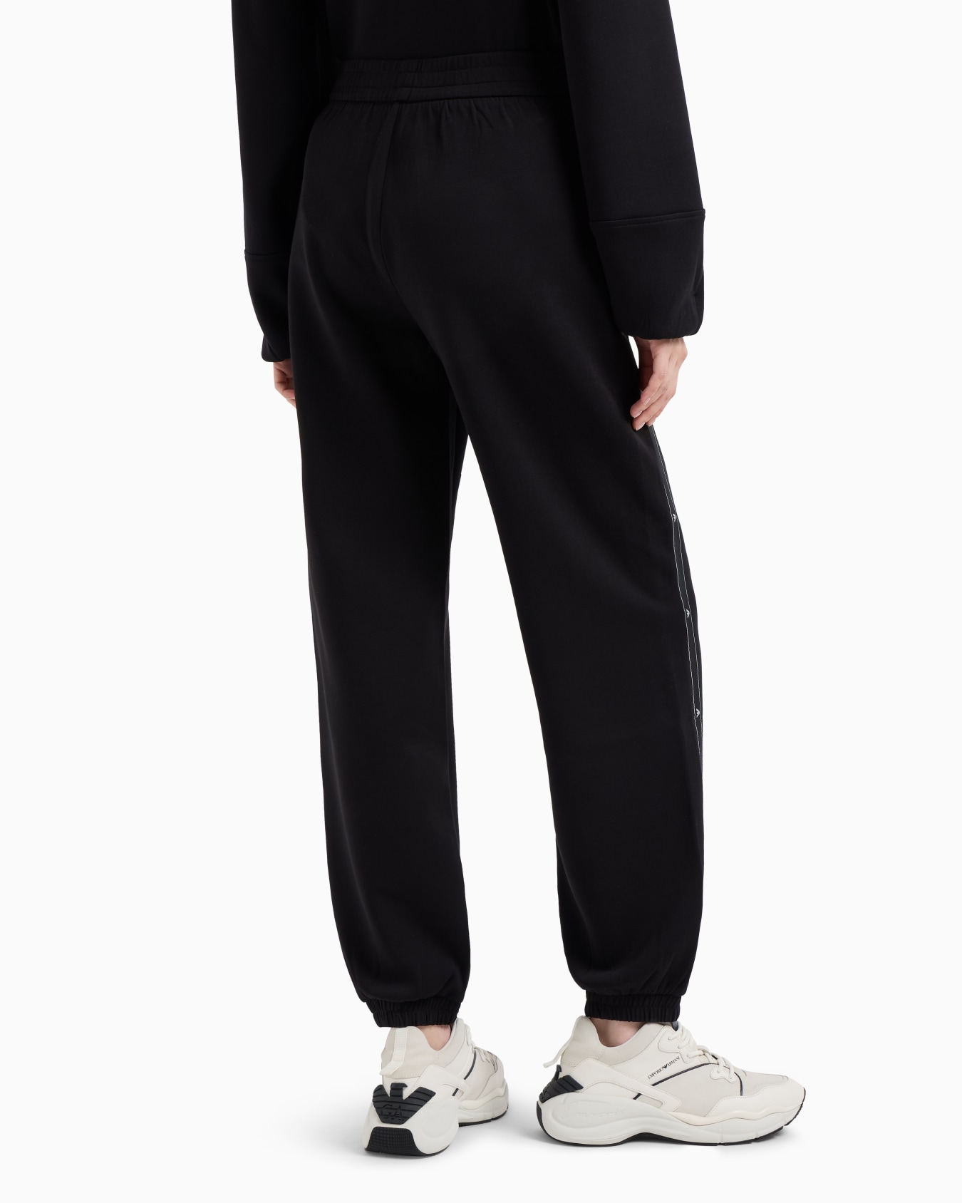 Double-jersey joggers with eagle logo tape Slide 2