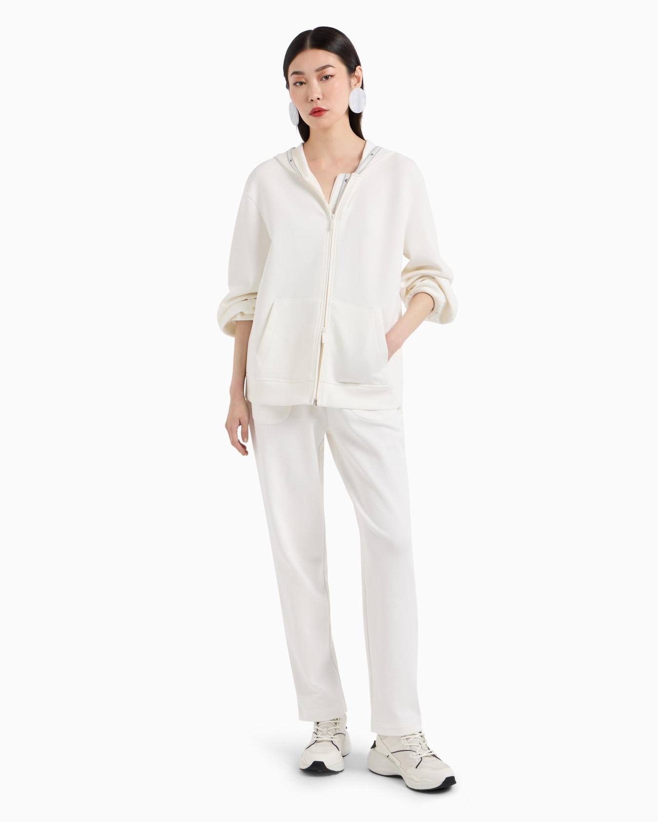 ASV joggers with drawstring in organic French terry Slide 3