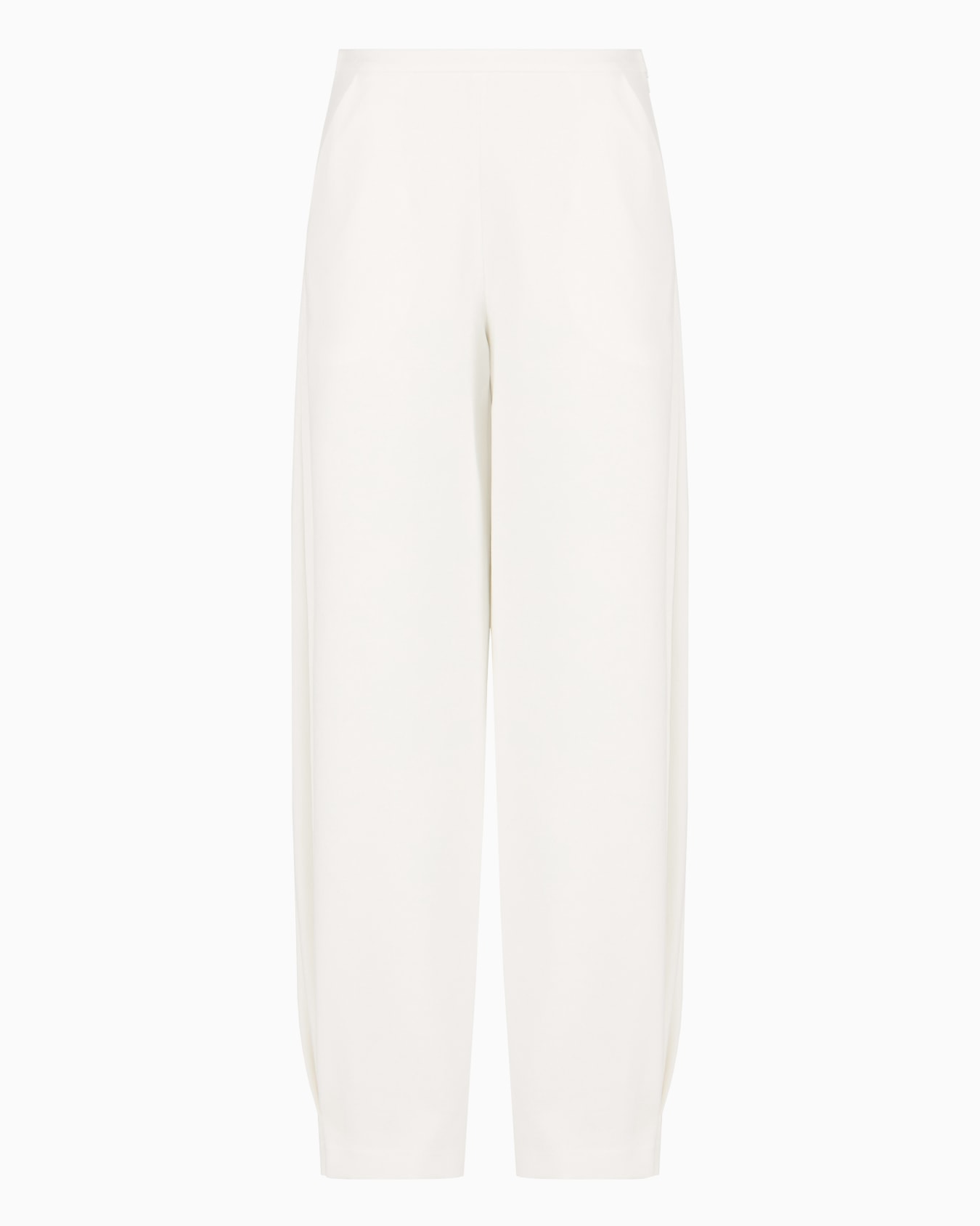 Stretch Milano-stitch fabric trousers with pleat at the hem Slide 0