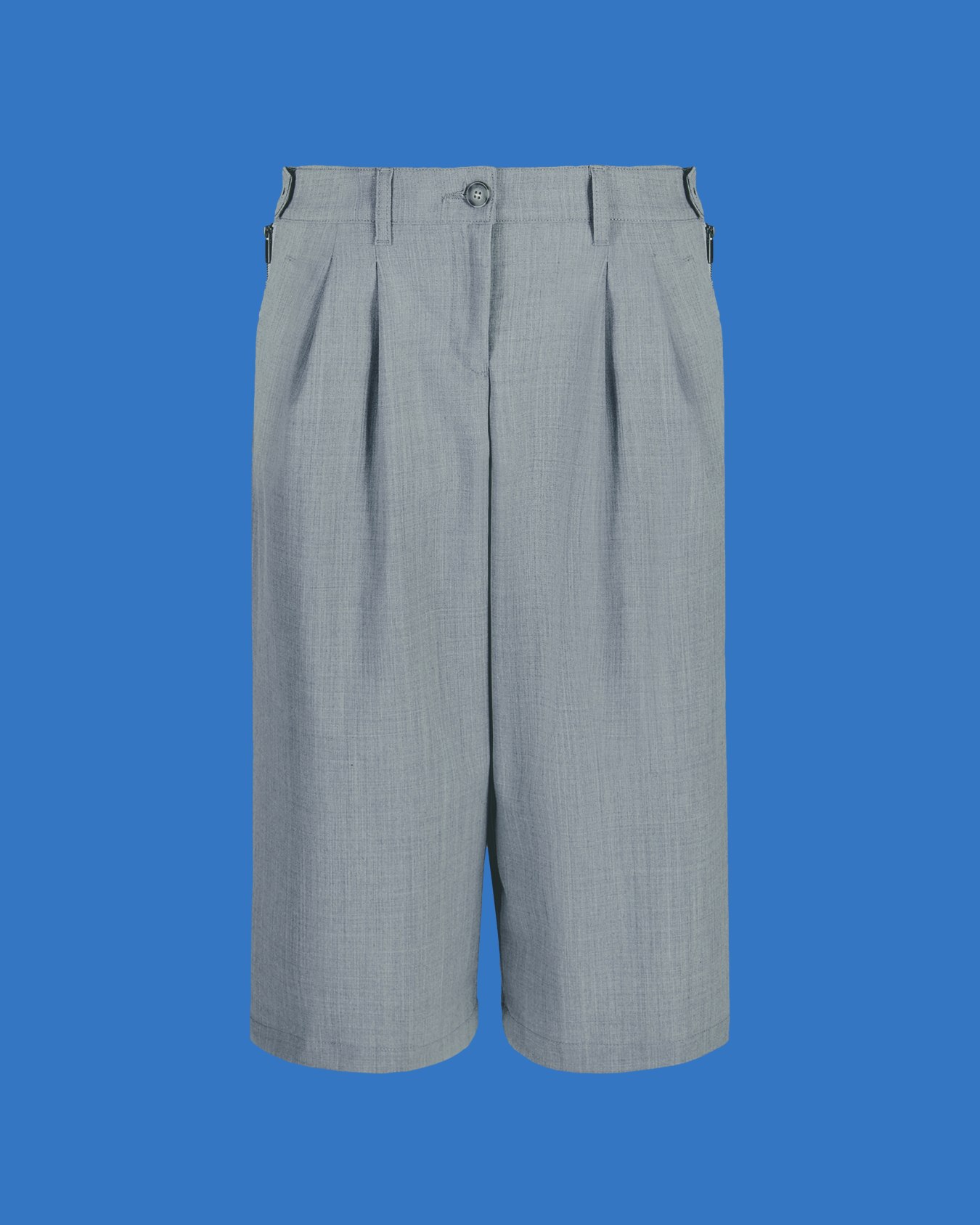 ASV Black Blue capsule collection wool-blend Bermuda shorts with pleats Slide 0