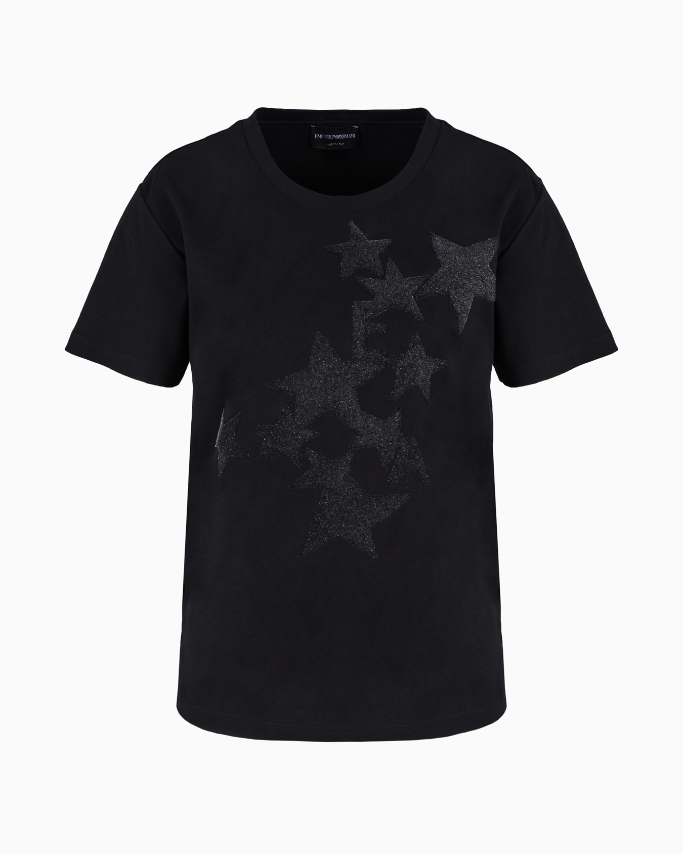 Moon Capsule Collection Mercerised-jersey T-shirt with stars and flocked logo Slide 0