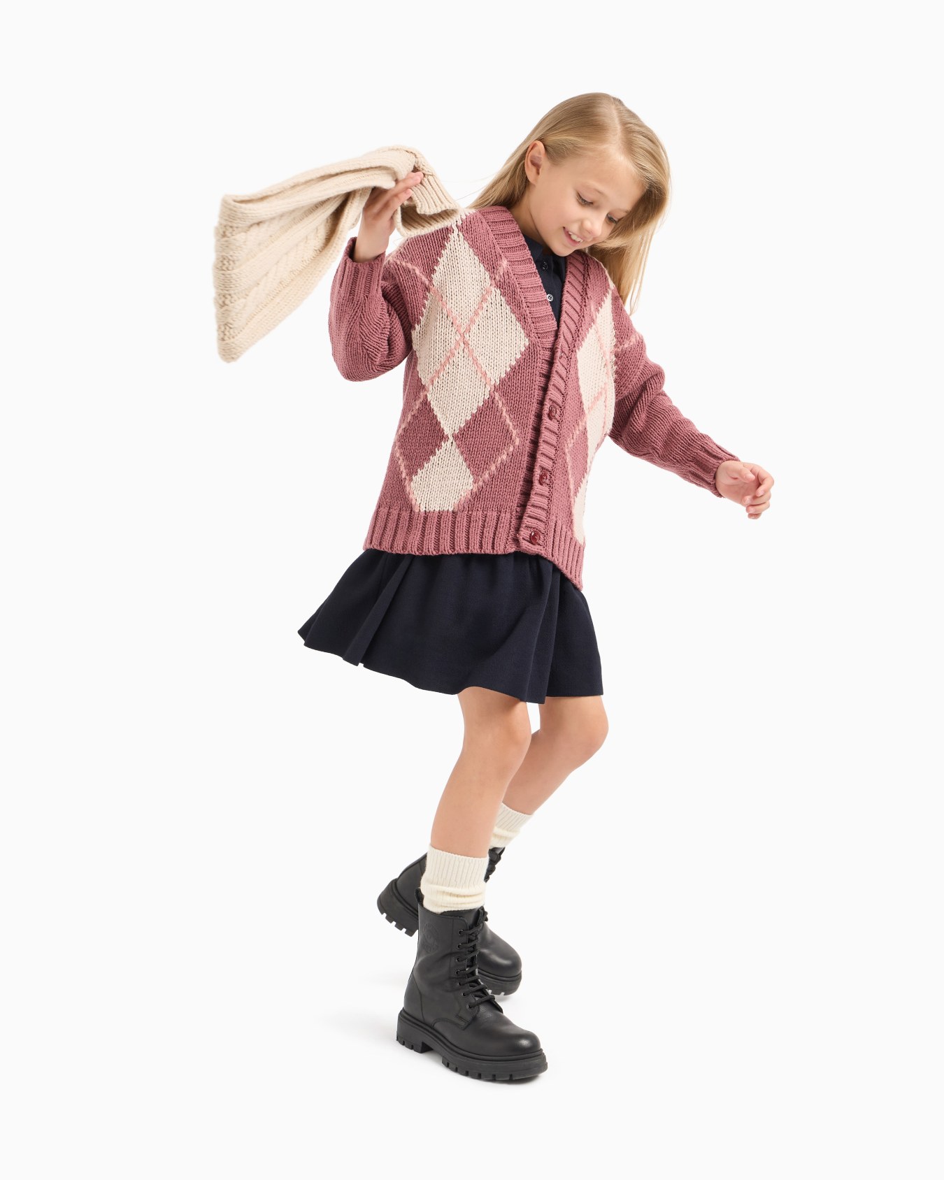 Wool and viscose-blend dress with logo embroidery Slide 3