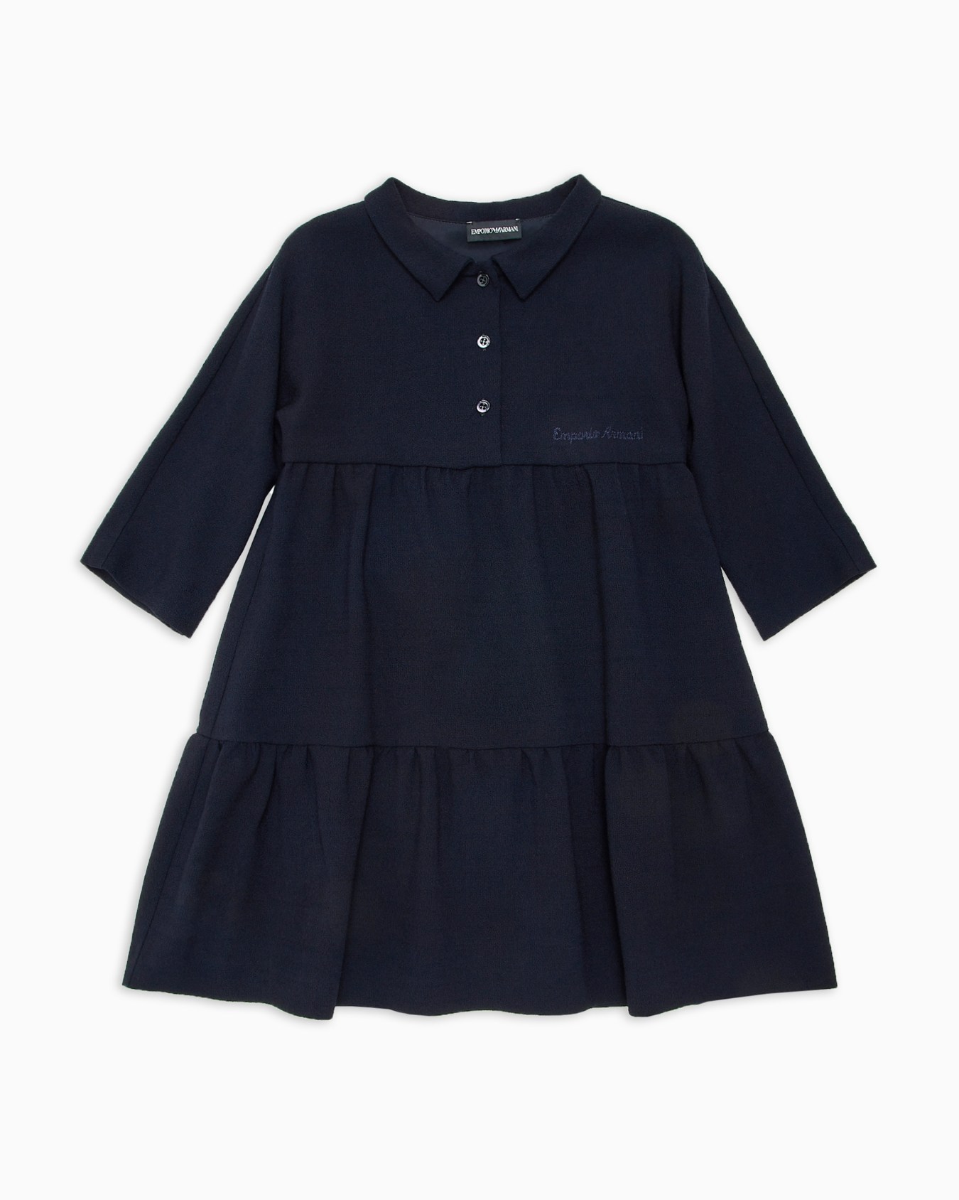 Wool and viscose-blend dress with logo embroidery Slide 0