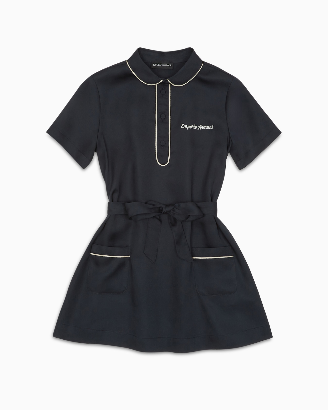 Dress made of modal with sash and Peter Pan collar Slide 0