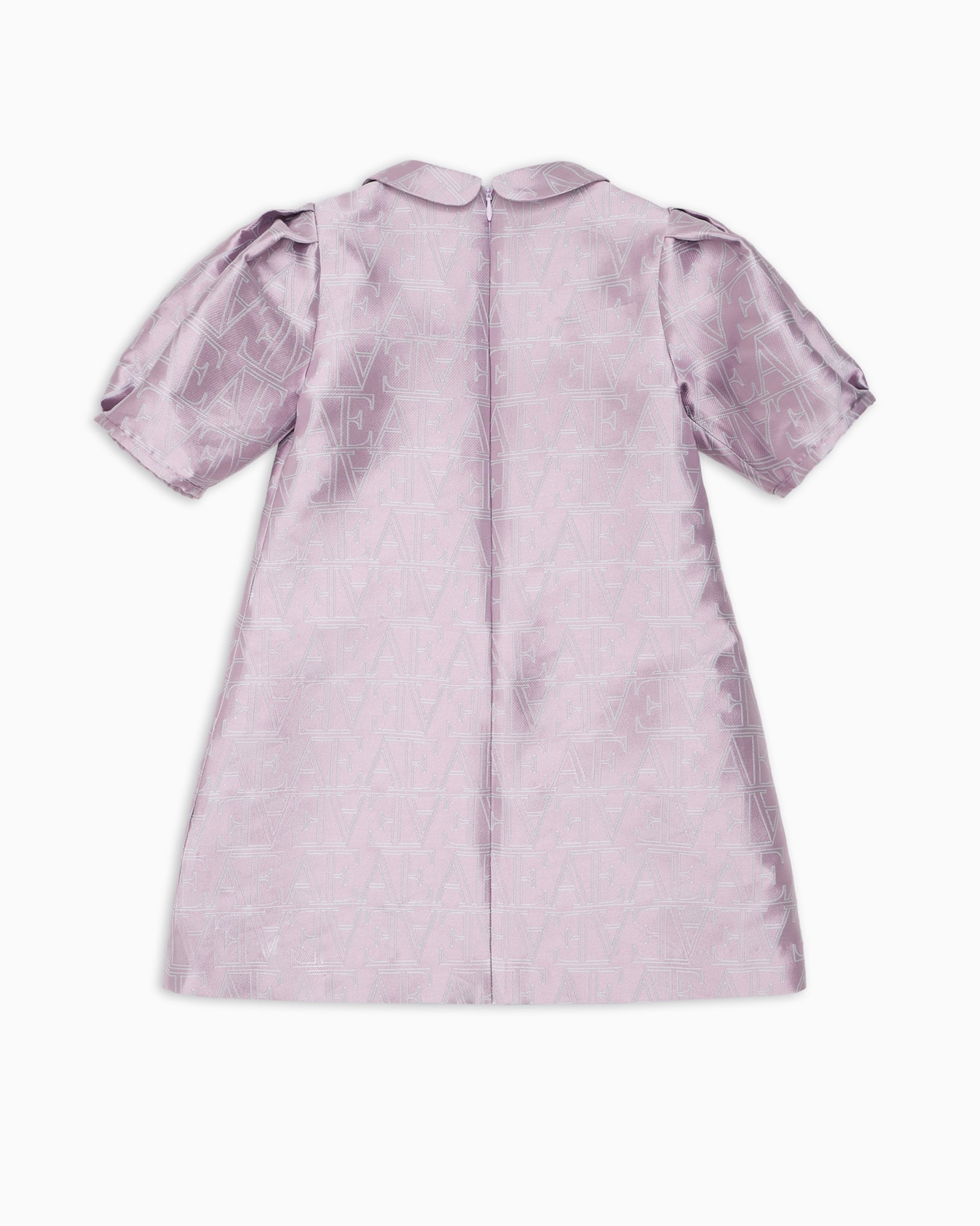 Vestido con cuello Claudine de tejido jacquard con logotipo integral EA Diapositiva 2