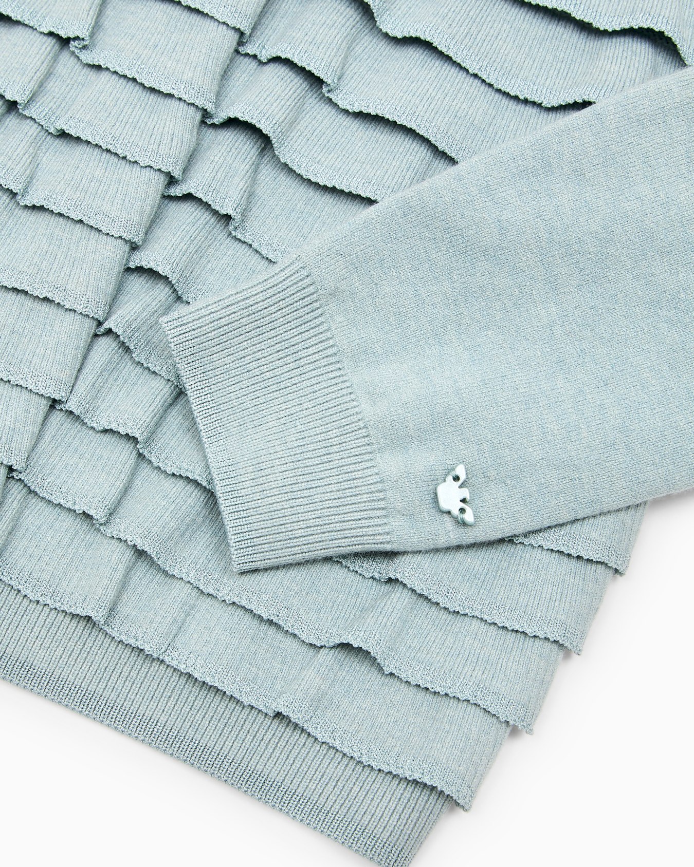 Cardigan tricoté avec volants et ruchés Diapositive 1