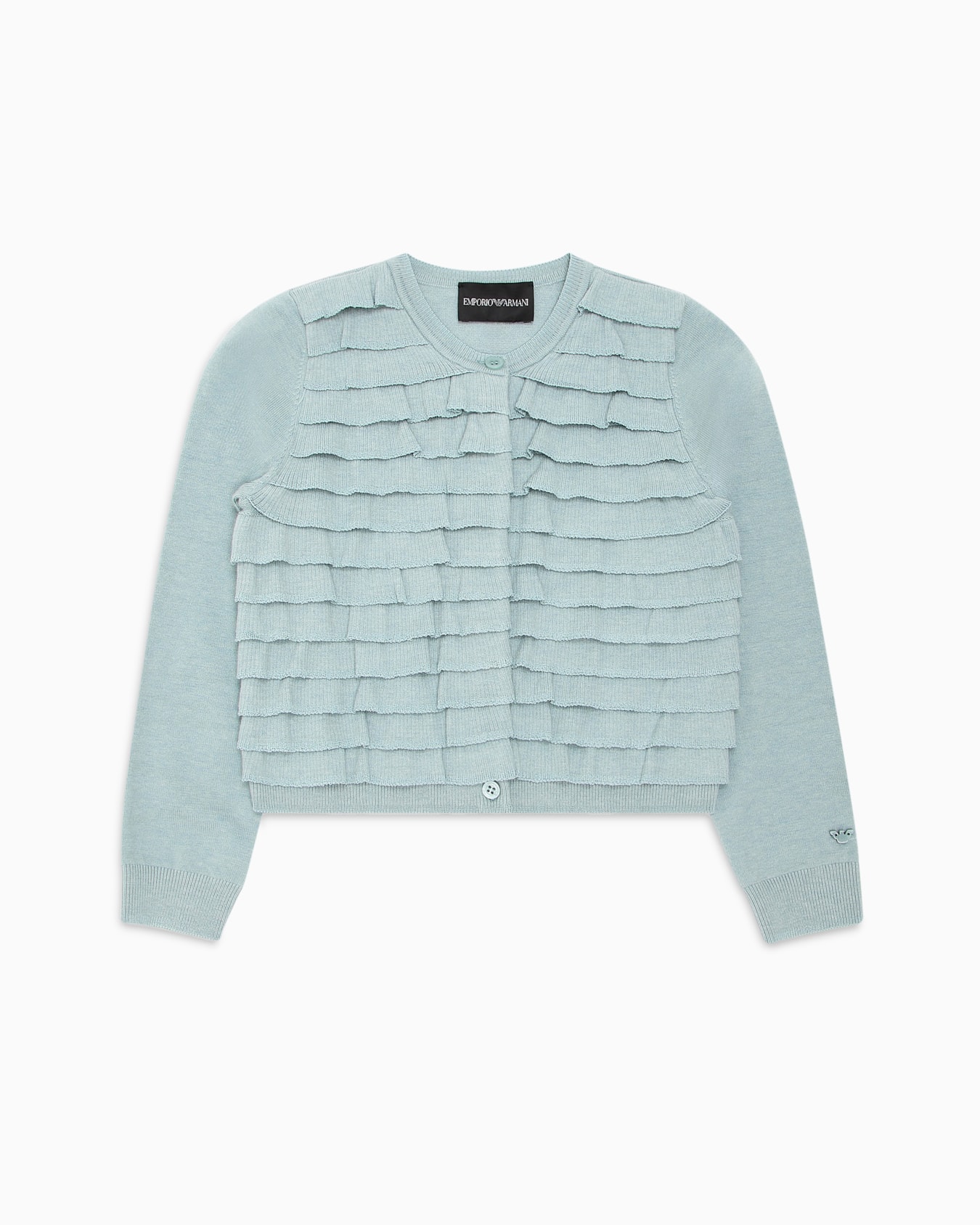 Cardigan tricoté avec volants et ruchés Diapositive 0