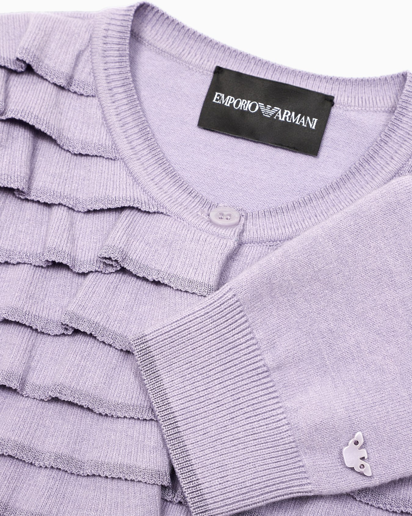 Cardigan tricoté avec volants et ruchés Diapositive 1