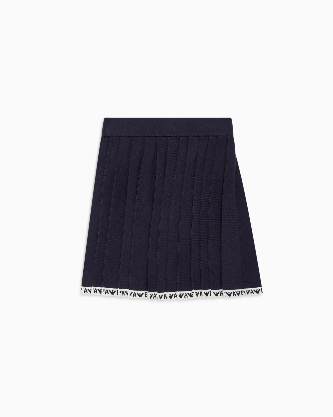 Strickrock mit Plisseefalten und Logoprofilen Folie 2