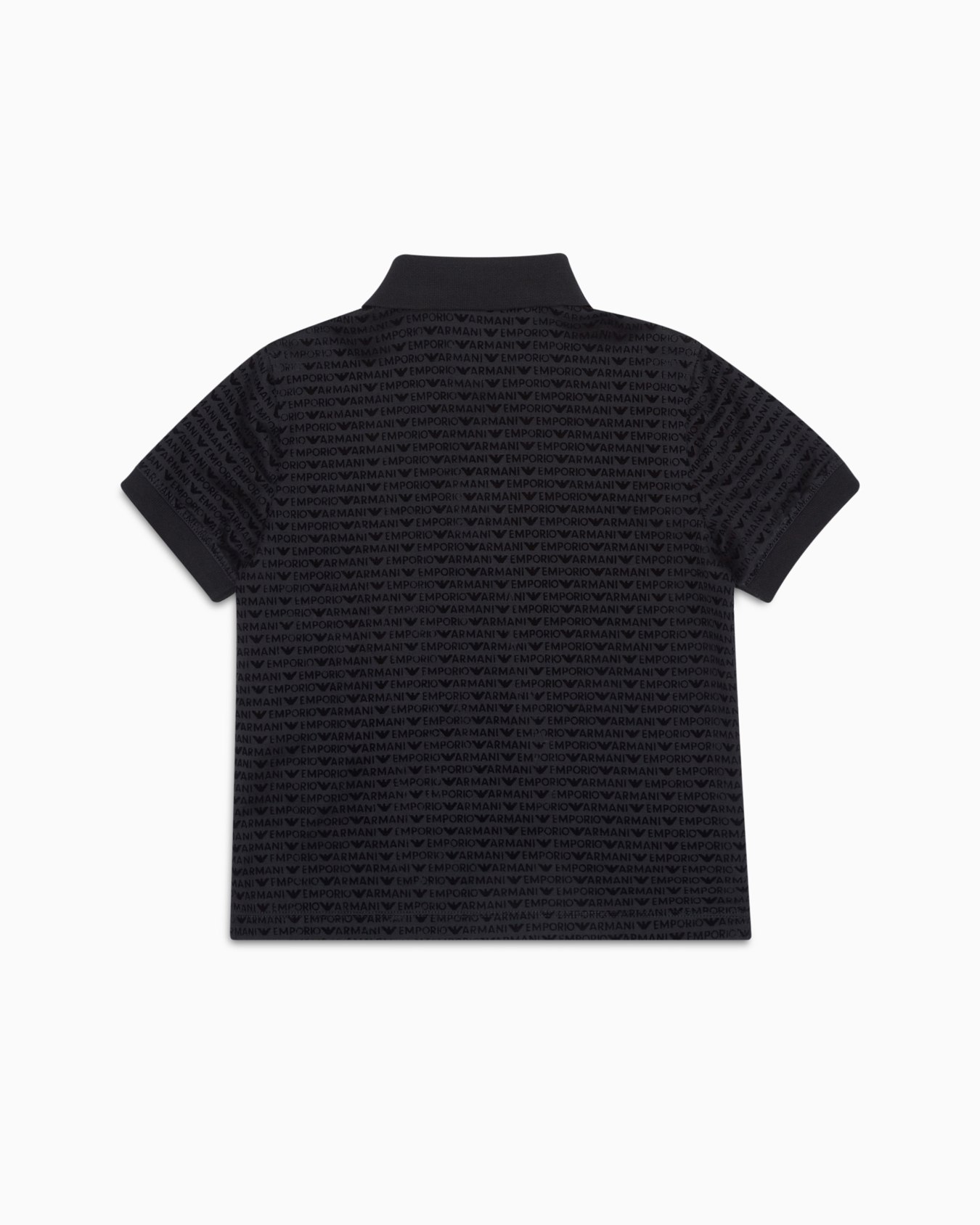  Lyocell-blend jersey polo shirt with all-over flocked logo Slide 2