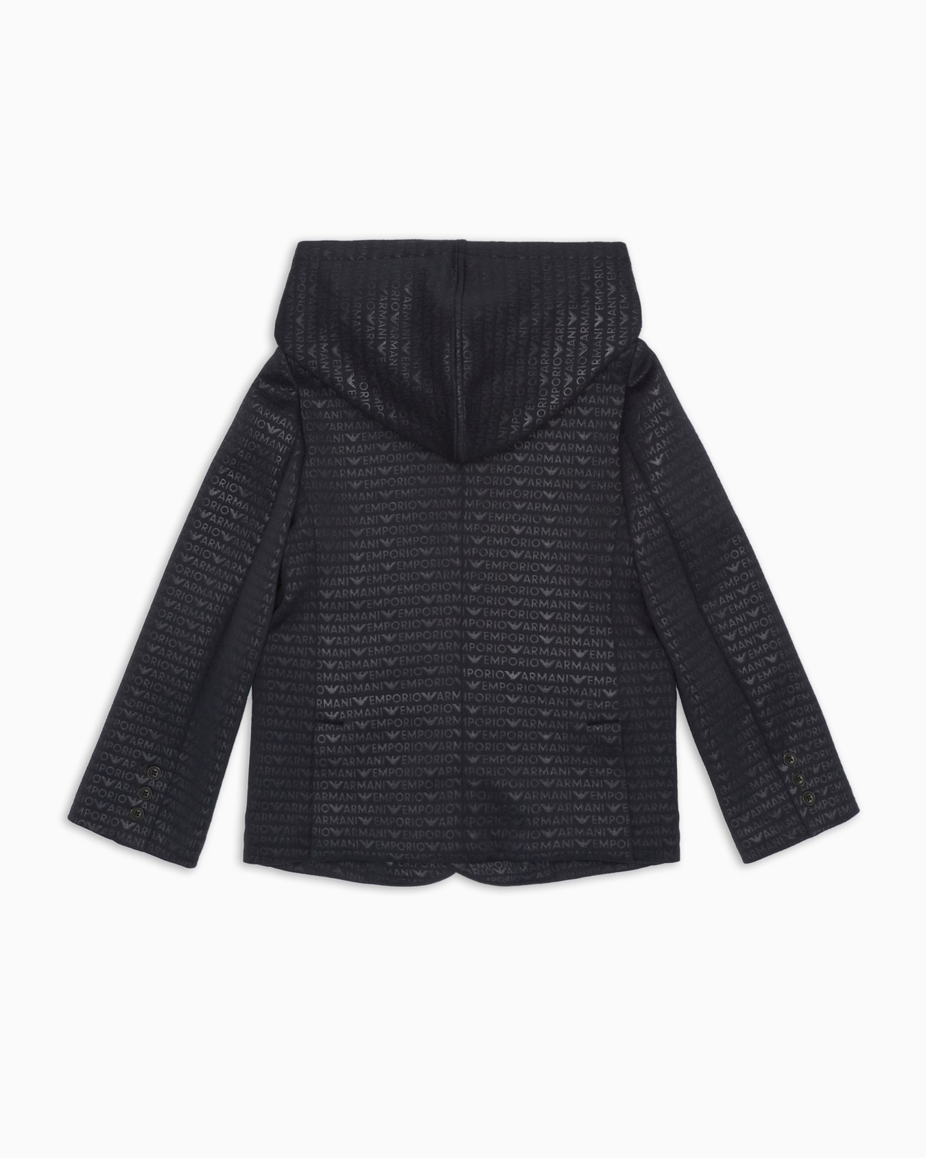 Hooded jacket in jersey with all-over logo lettering Slide 2