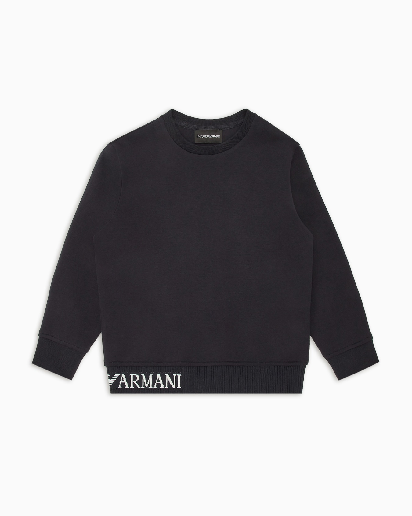 Sweat-shirt coupe confortable en jersey double avec logo jacquard Diapositive 0