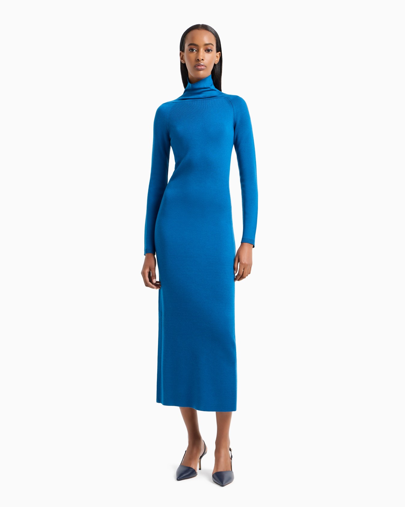 Viscose and wool midi dress Slide 1