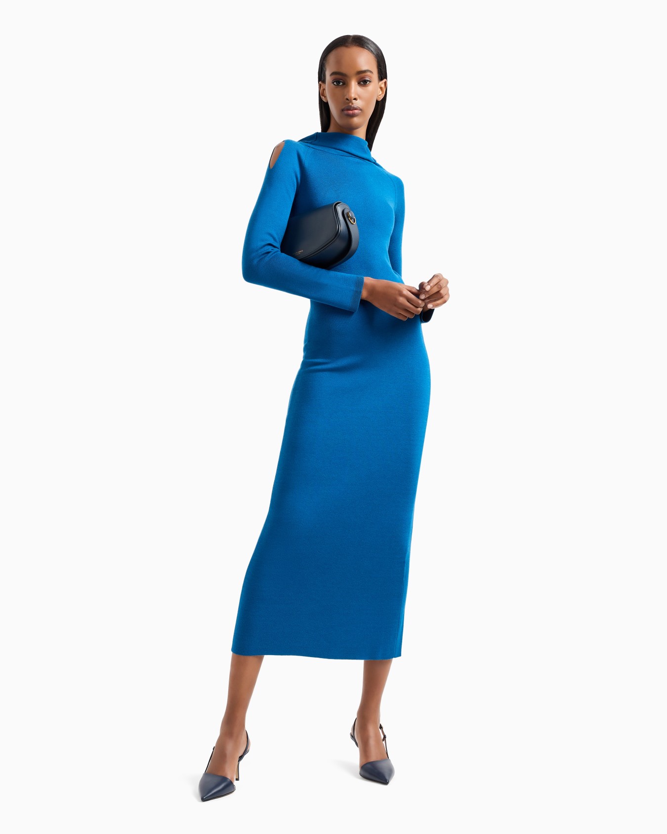 Viscose and wool midi dress Slide 3