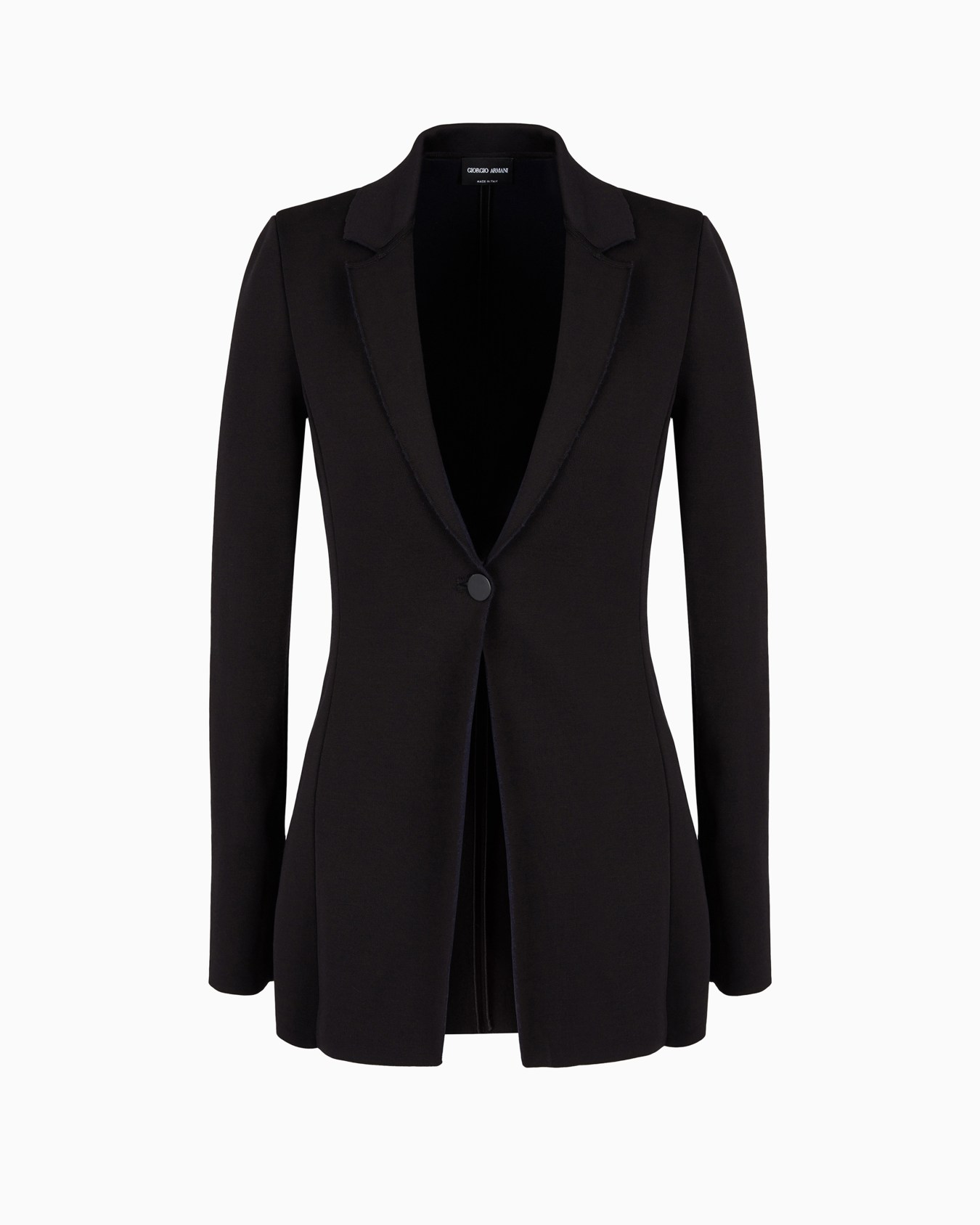 Single-breasted jacket in bonded viscose and virgin wool Slide 0