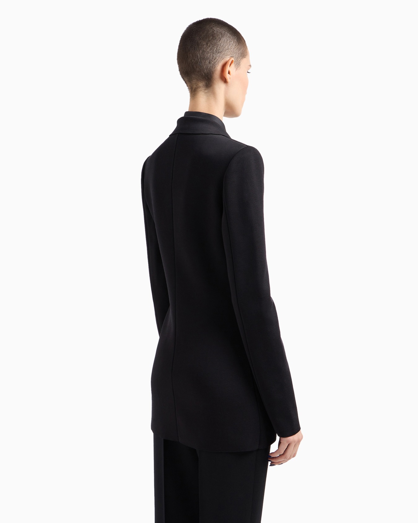 Single-breasted jacket in bonded viscose and virgin wool Slide 3