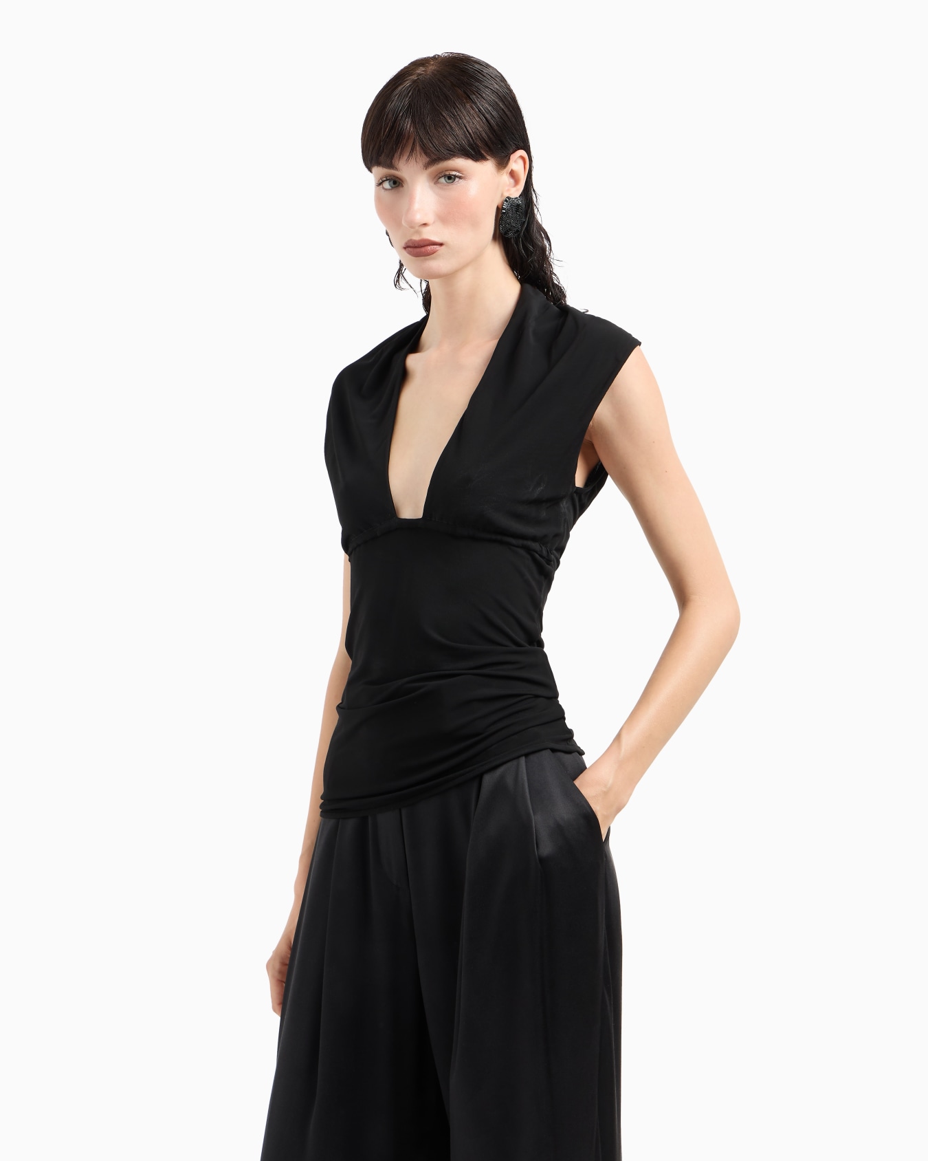 ASV crêpe viscose jersey short-sleeved top Slide 1