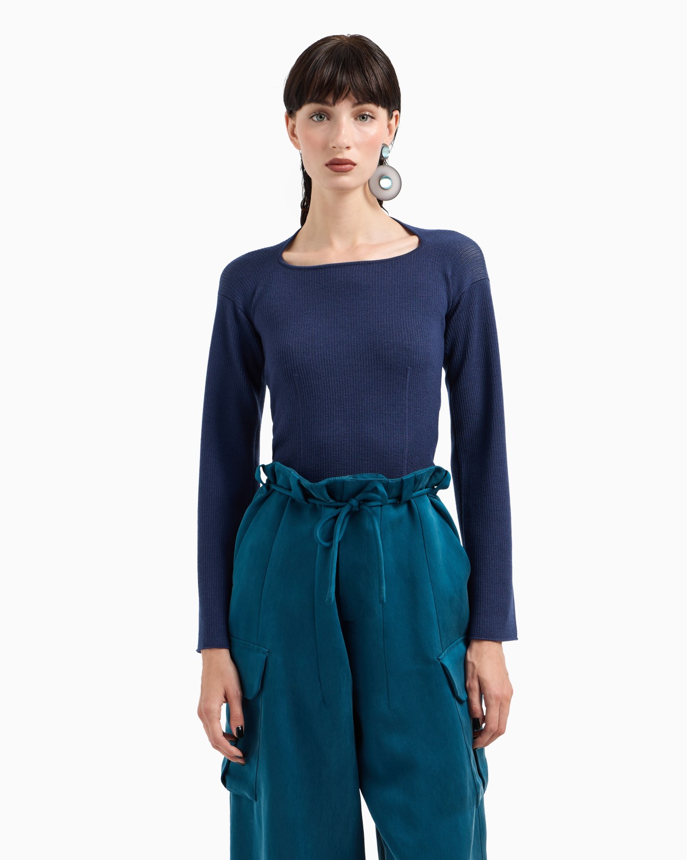 Ribbed viscose-and-wool jumper Slide 1