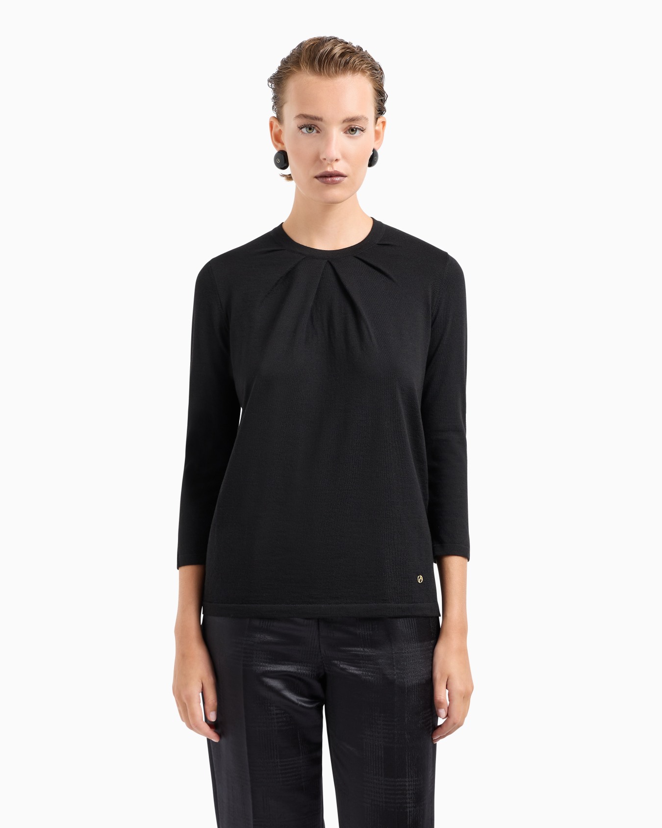 Virgin-wool, crew-neck jumper Slide 1