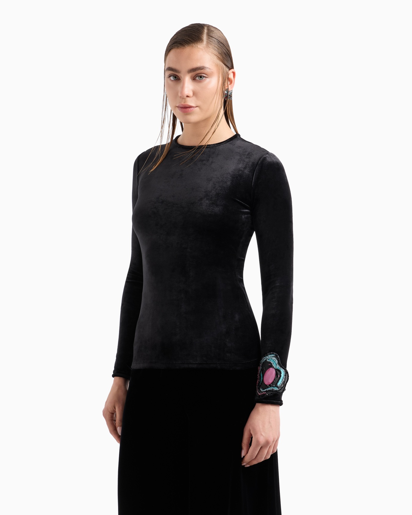 Maglia girocollo in ciniglia di misto viscosa ASV Slide 1