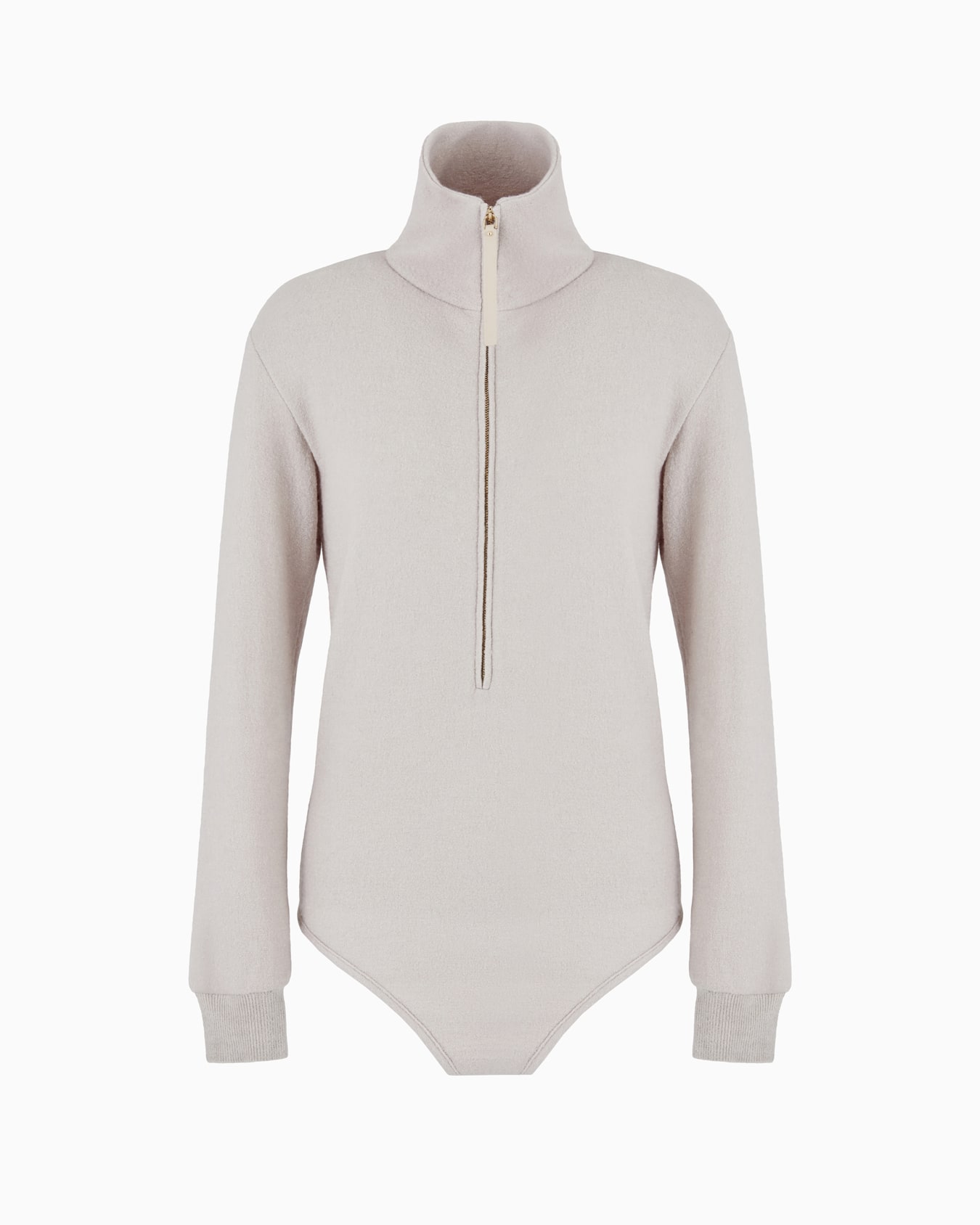 Body manches longues en jersey de cachemire et soie stretch Diapositive 0