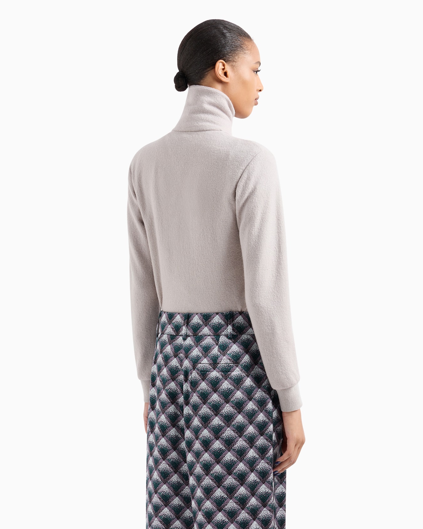 Body manches longues en jersey de cachemire et soie stretch Diapositive 3