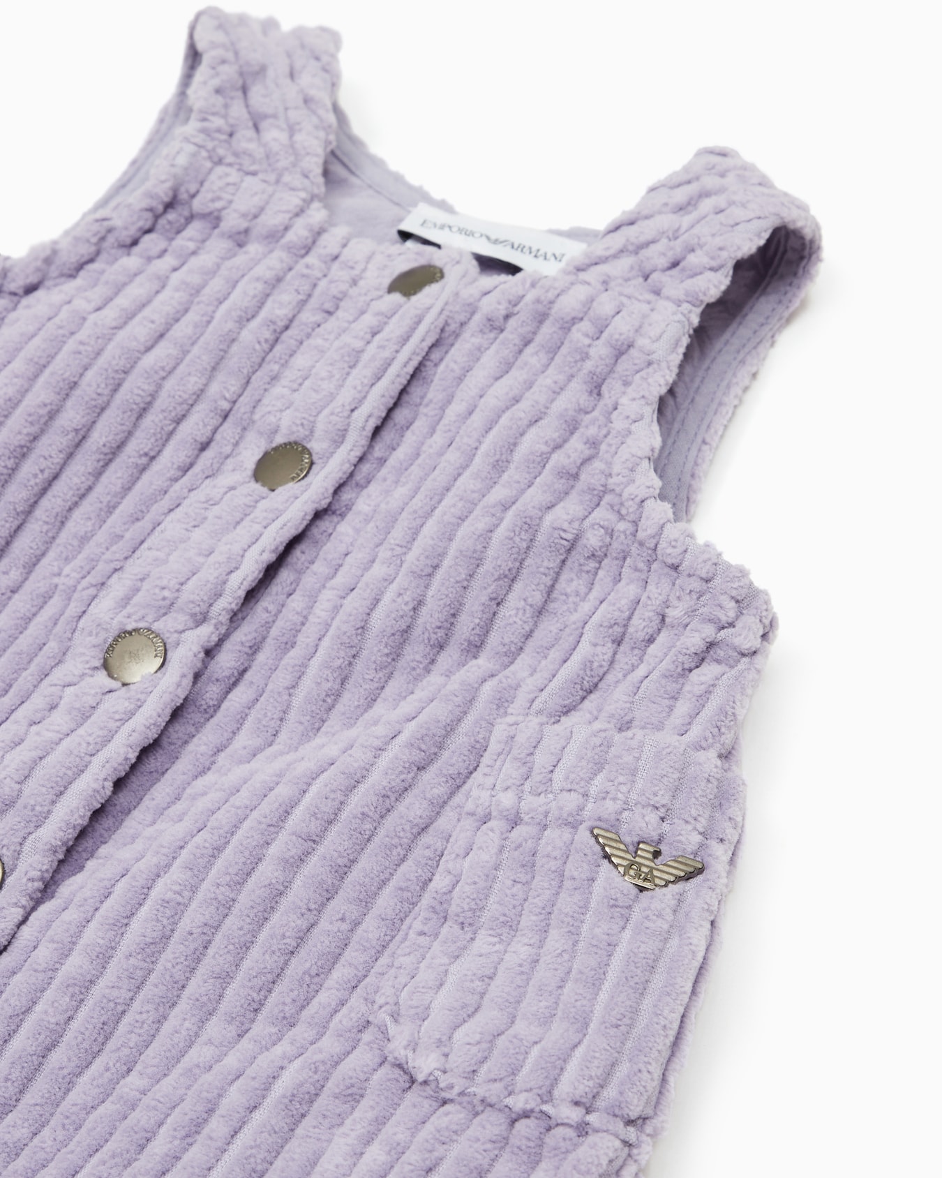 Dungaree dress in soft, ribbed fabric with press-studs Slide 1