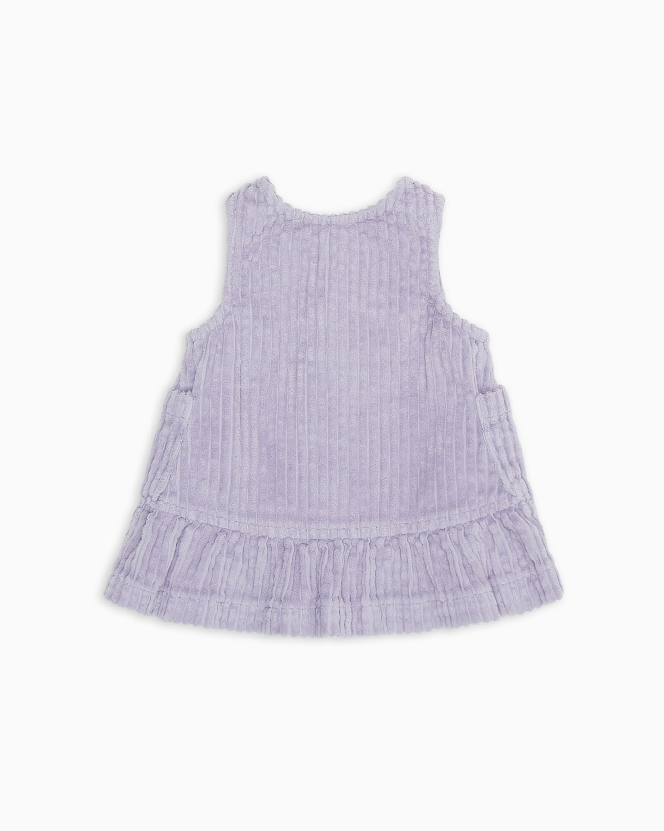 Dungaree dress in soft, ribbed fabric with press-studs Slide 2