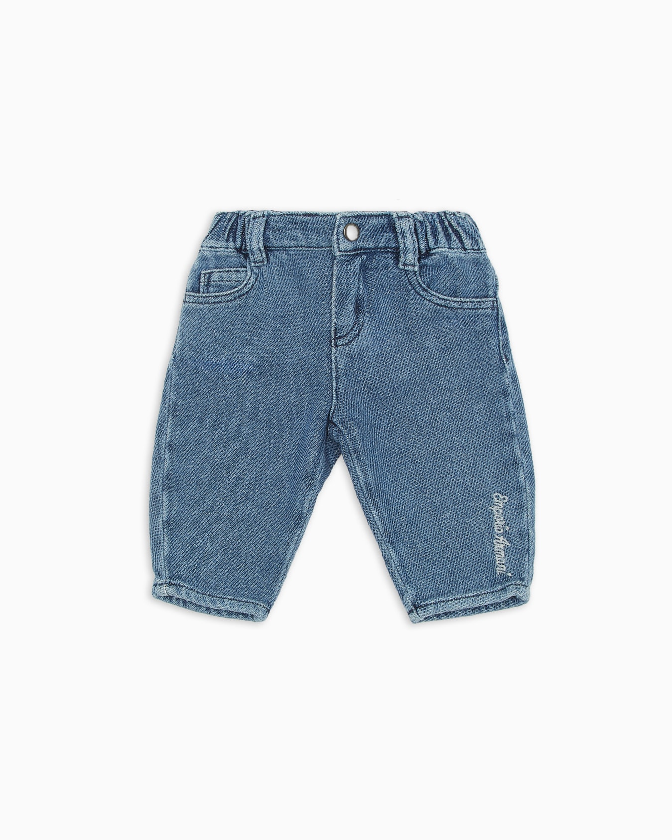 Jeans aus Stretch-Denim mit Logo-Stickerei Folie 0