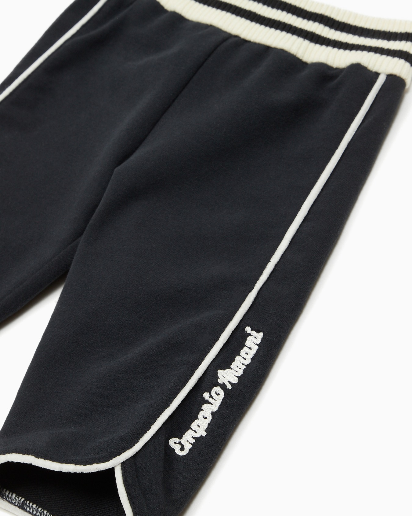 Pantalon à taille élastique avec passepoil en jersey Diapositive 1