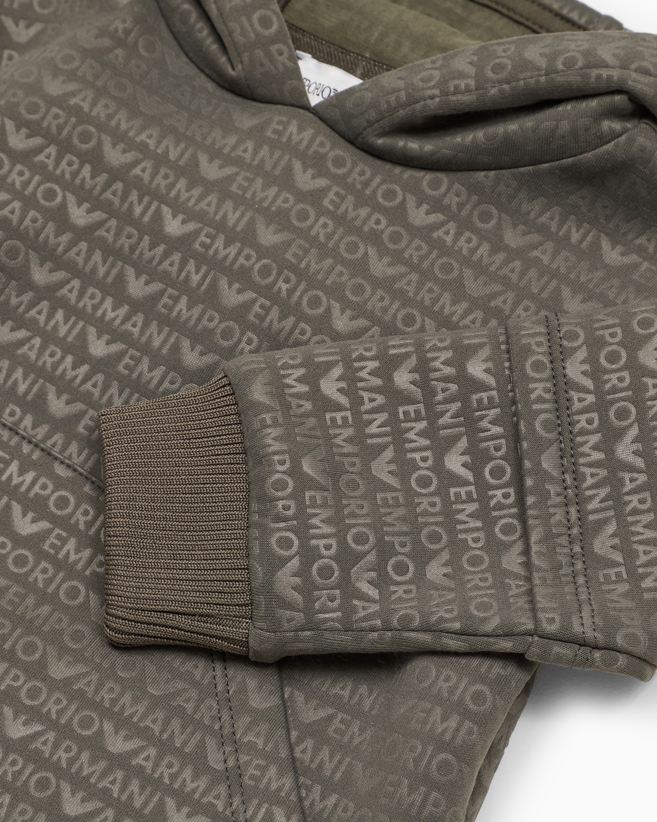 Jersey hooded sweatshirt with all-over logo lettering Slide 1