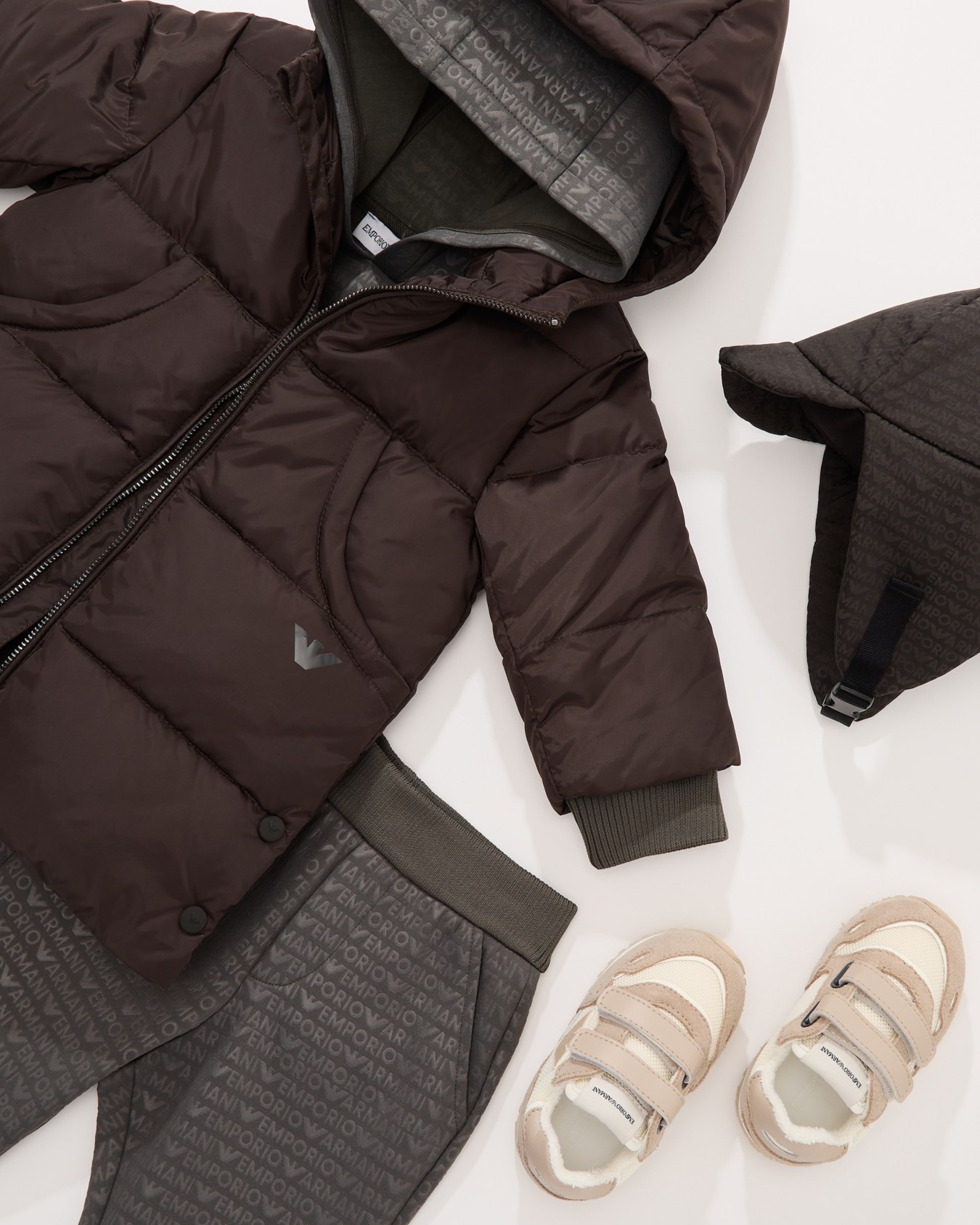 Jersey hooded sweatshirt with all-over logo lettering Slide 3