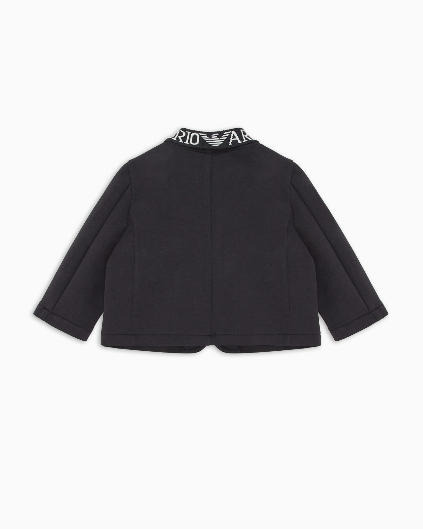 Double-jersey zip-up jacket with logo collar Slide 2