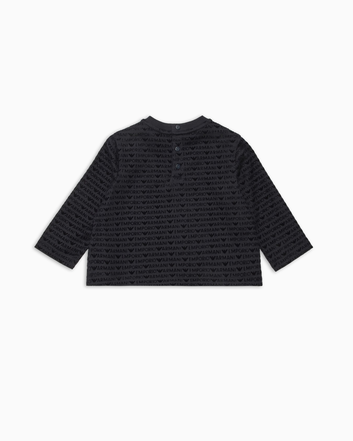  Lyocell-blend jersey jumper with all-over flocked logo Slide 2