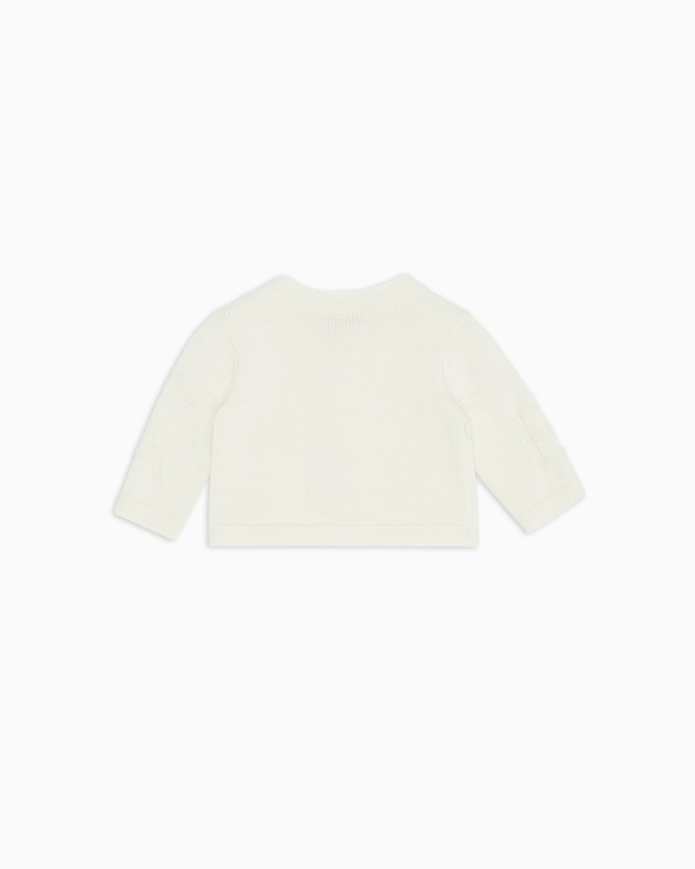 Knit cardigan with Tendresse and logo intarsia Slide 2