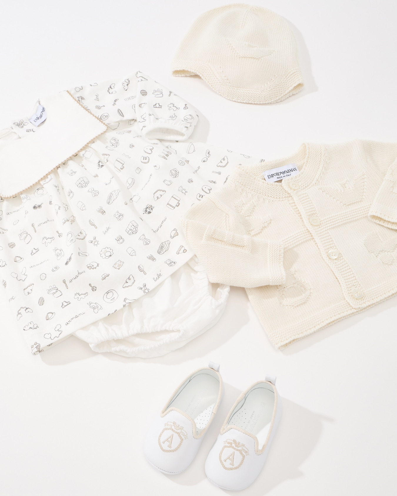 Knit cardigan with Tendresse and logo intarsia Slide 3