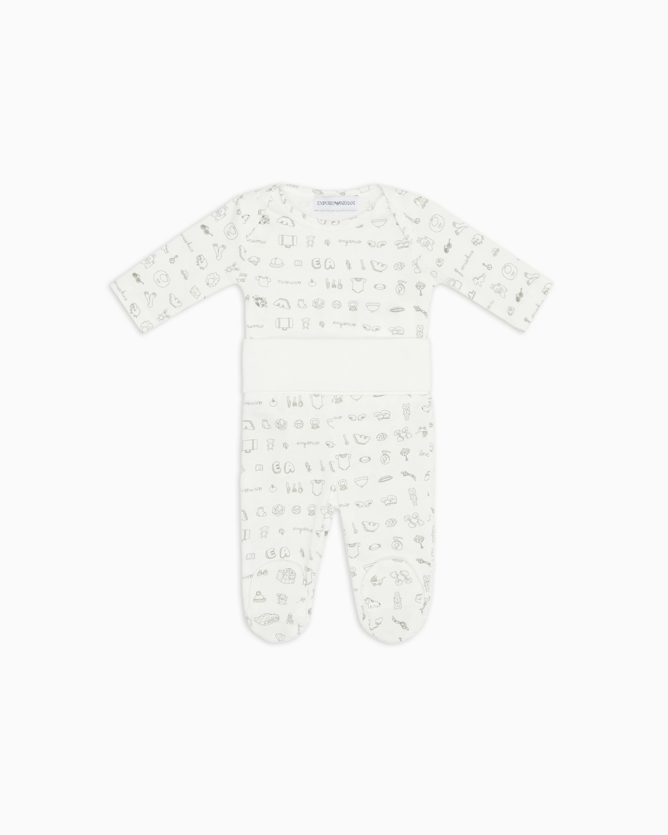 Bodysuit and footed trousers gift set in Tendresse printed jersey Slide 0