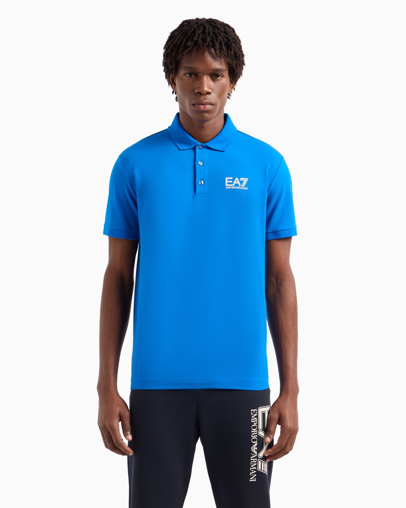 Visibility stretch-cotton polo shirt Slide 1