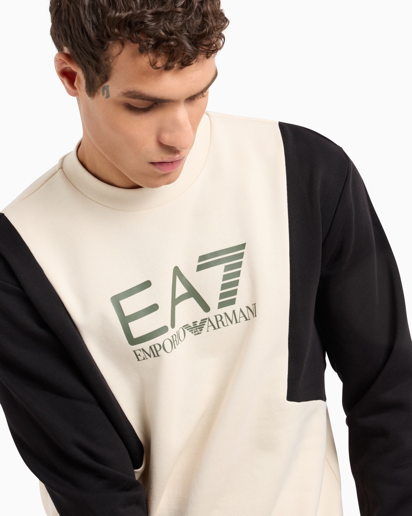 Sweat-shirt ras-du-cou en coton mélangé Athletic Colour Block Diapositive 4