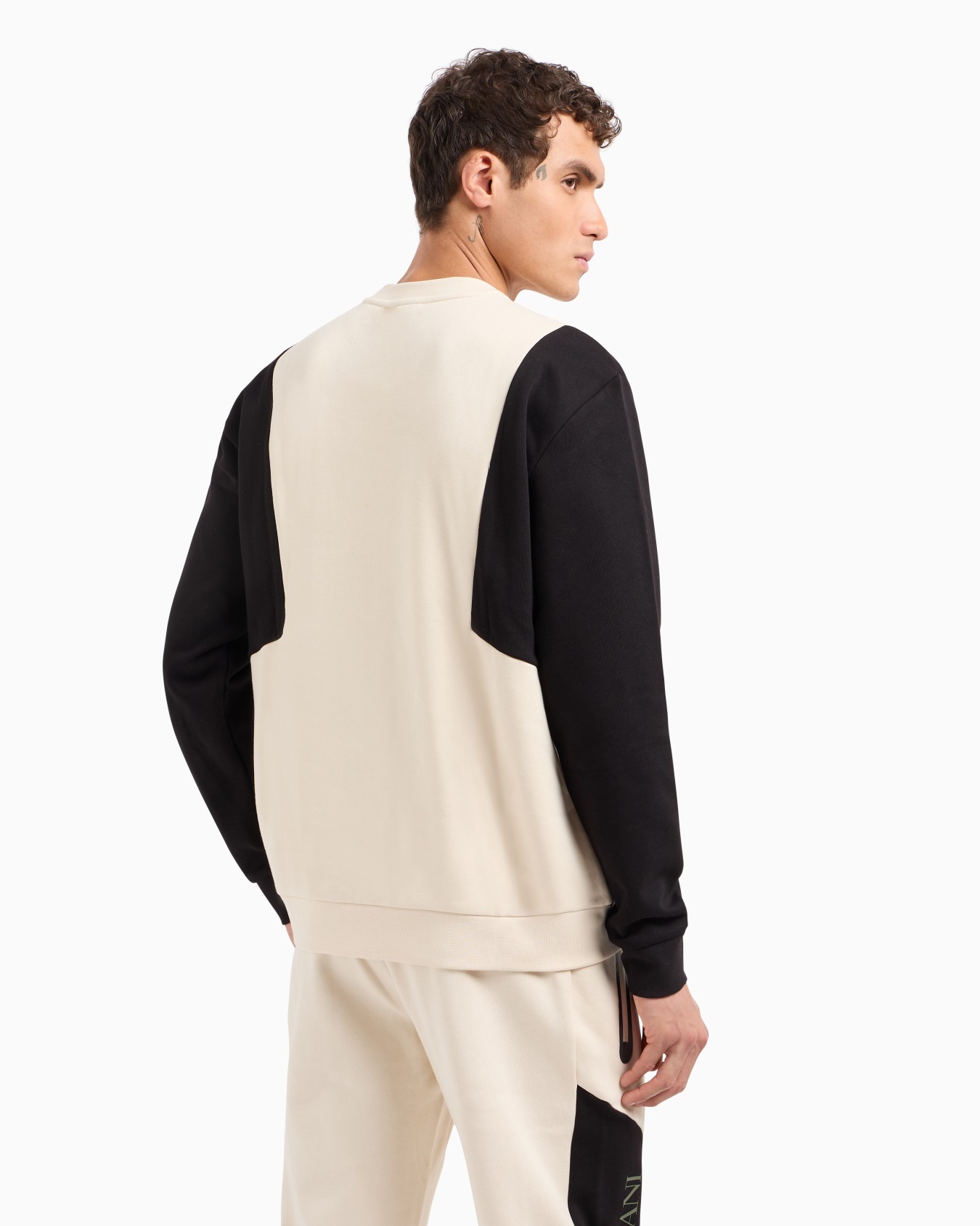 Sweat-shirt ras-du-cou en coton mélangé Athletic Colour Block Diapositive 2