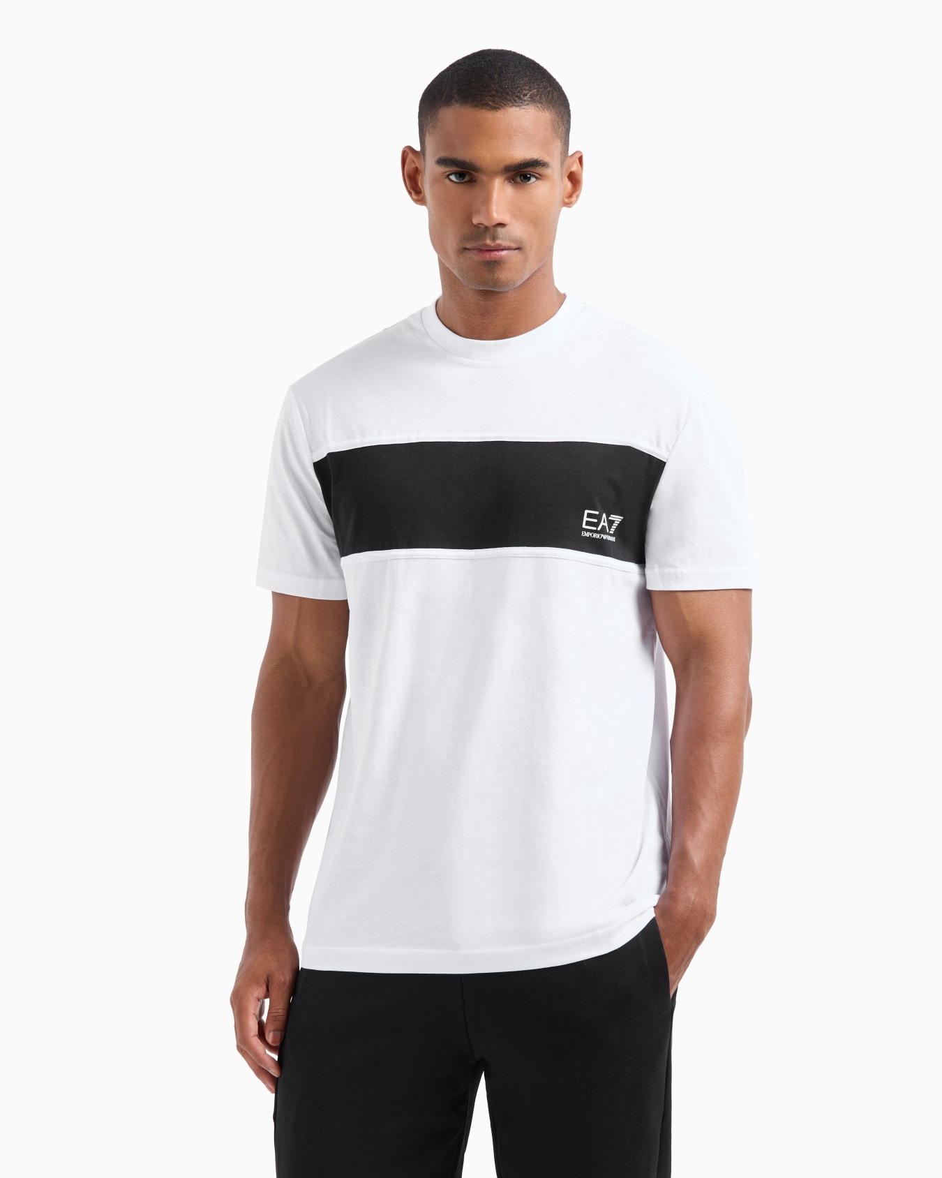 T-shirt girocollo Athletic Colour Block in cotone organico Slide 1