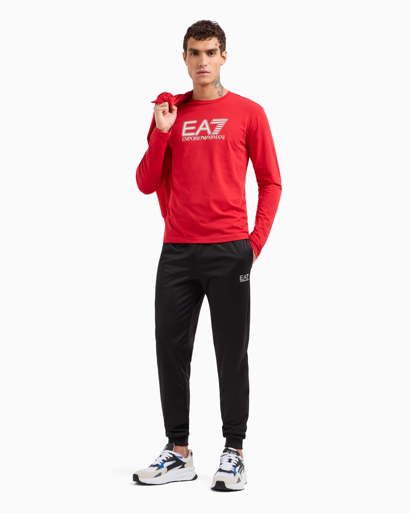 Visibility stretch-cotton long-sleeved crew-neck T-shirt Slide 3