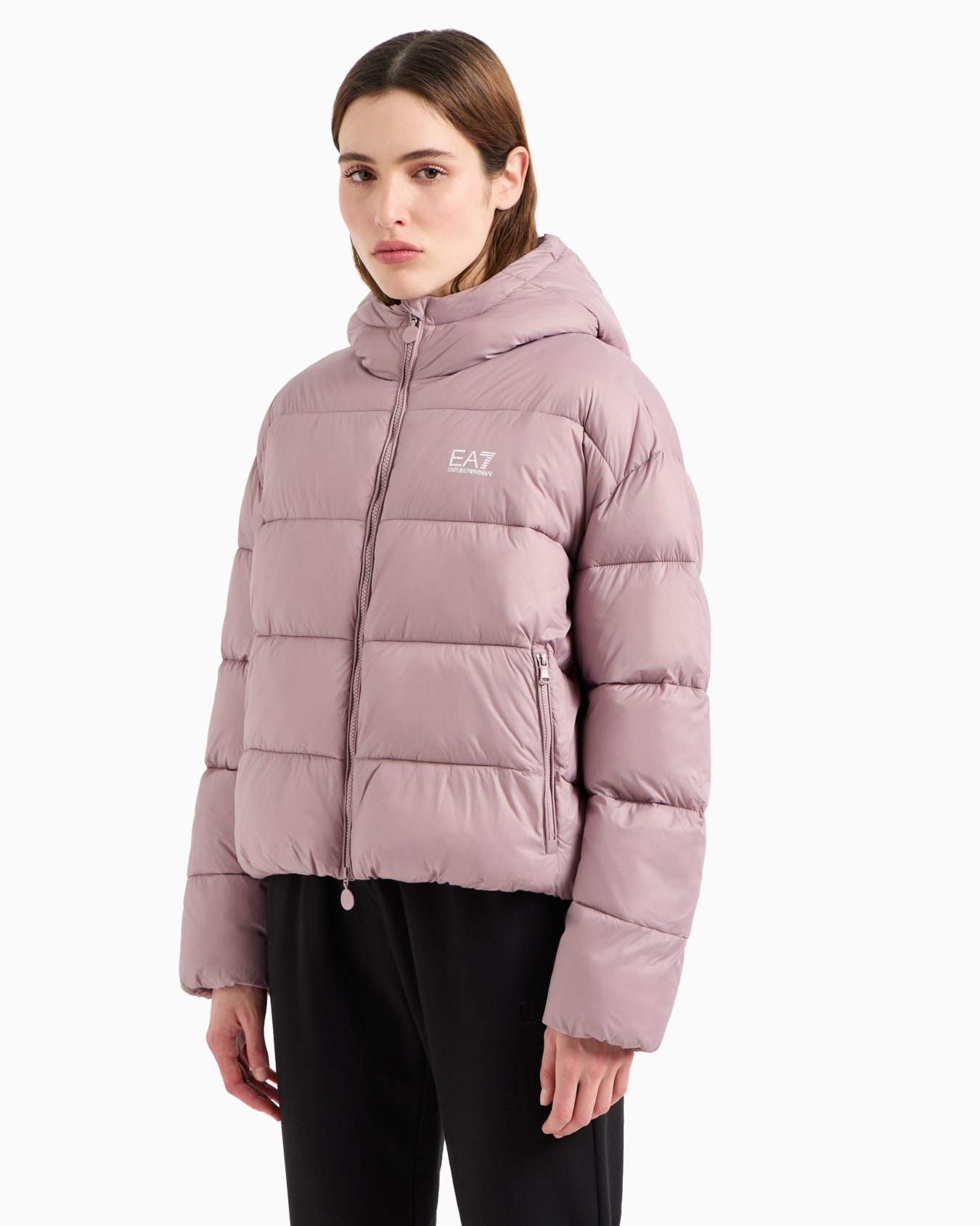 Blouson bomber à capuche rembourré Shiny Diapositive 1