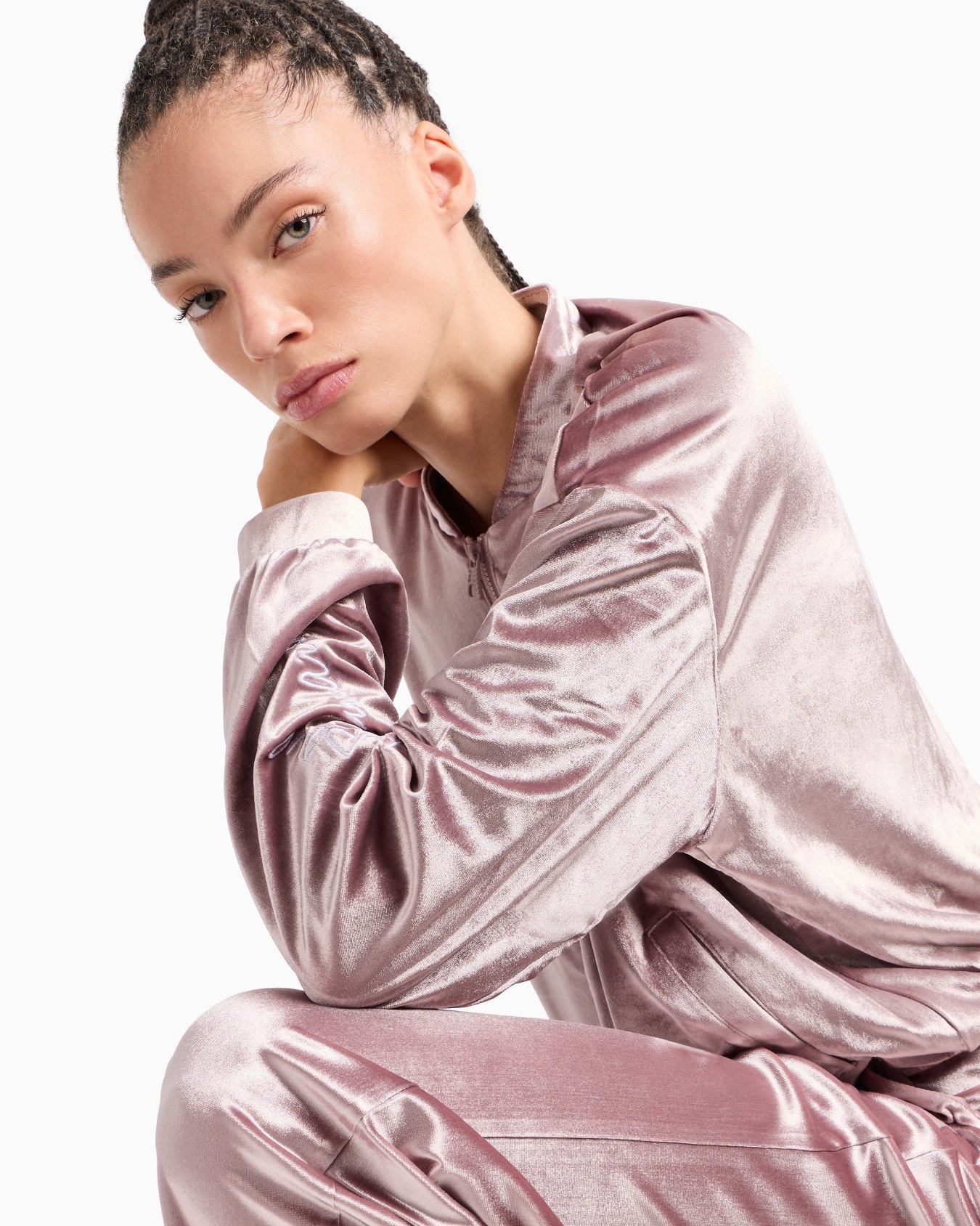 Sweat-shirt à capuche Athletic Velour en tissu technique stretch Diapositive 4