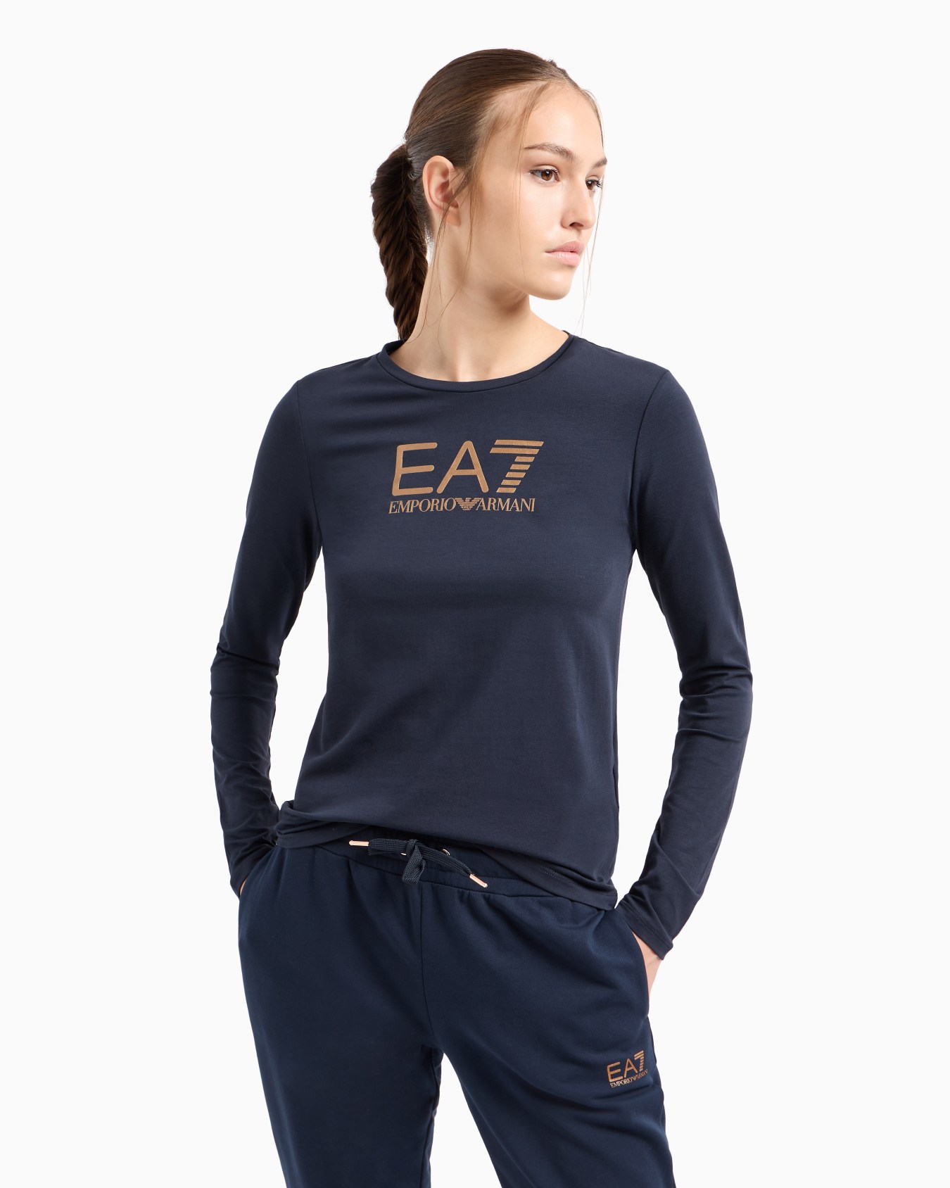 Core Lady stretch-cotton long-sleeved T-shirt Slide 1