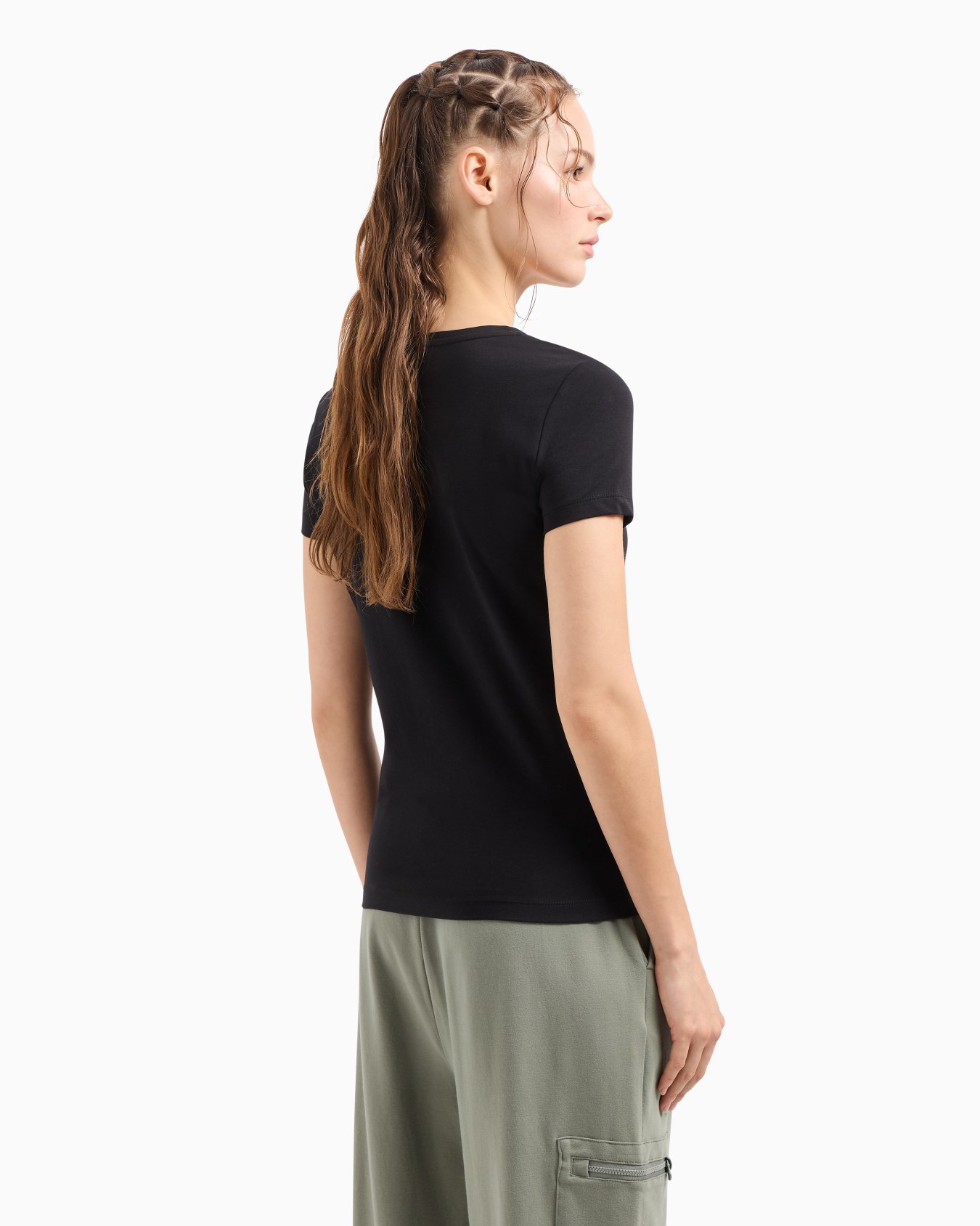 Logo Series stretch cotton and modal T-shirt Slide 2